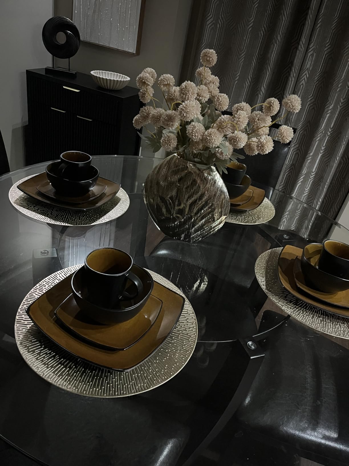 Beige Silk Flower Arrangements Home Decor, Large Floral Centerpieces For Tables, 22 Long Stems Fake Mums + Eucalyptus + Wild Flowers in Bulk, Artificial Flowers Coffee Dining Table, Faux Mums Flowers customer photo 1