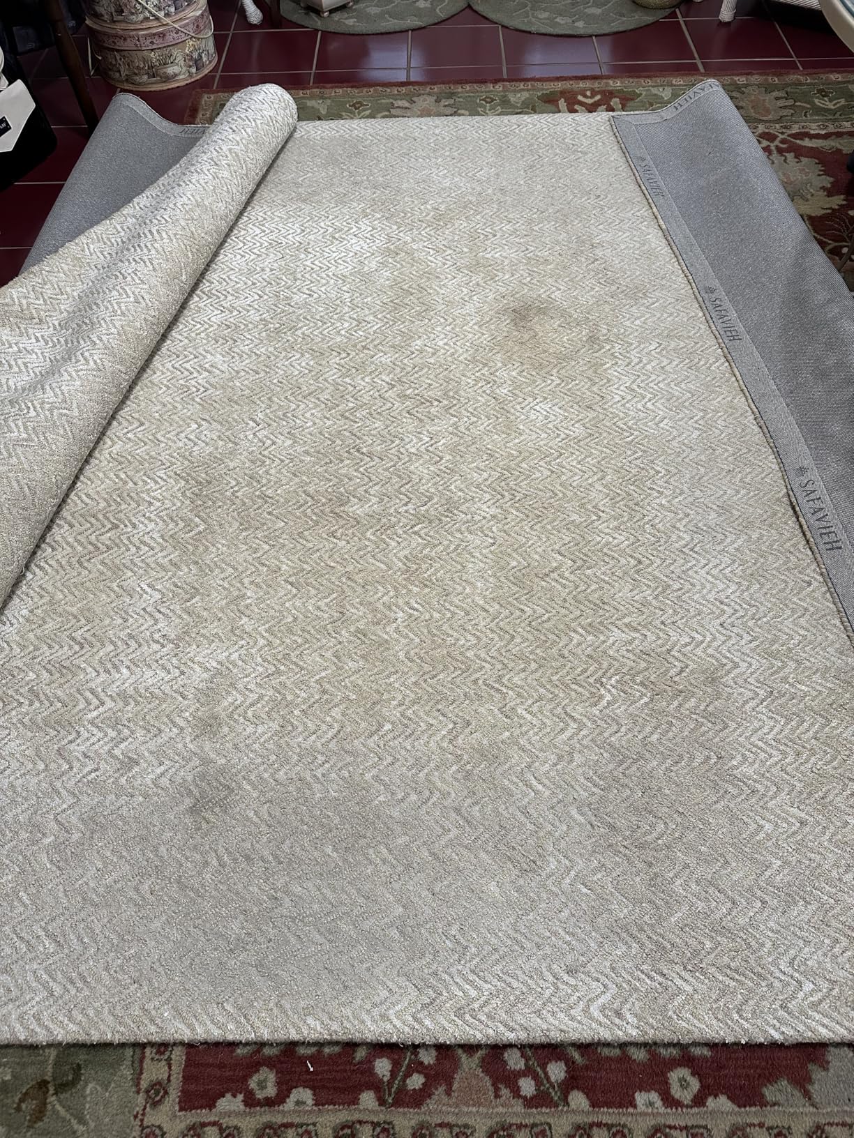 SAFAVIEH Glamour Collection Area Rug - 9' x 12', Gold & Ivory, Handmade Wool & Viscose, Ideal for The Living Room, Dining, Bedroom (GLM403D) customer photo 1