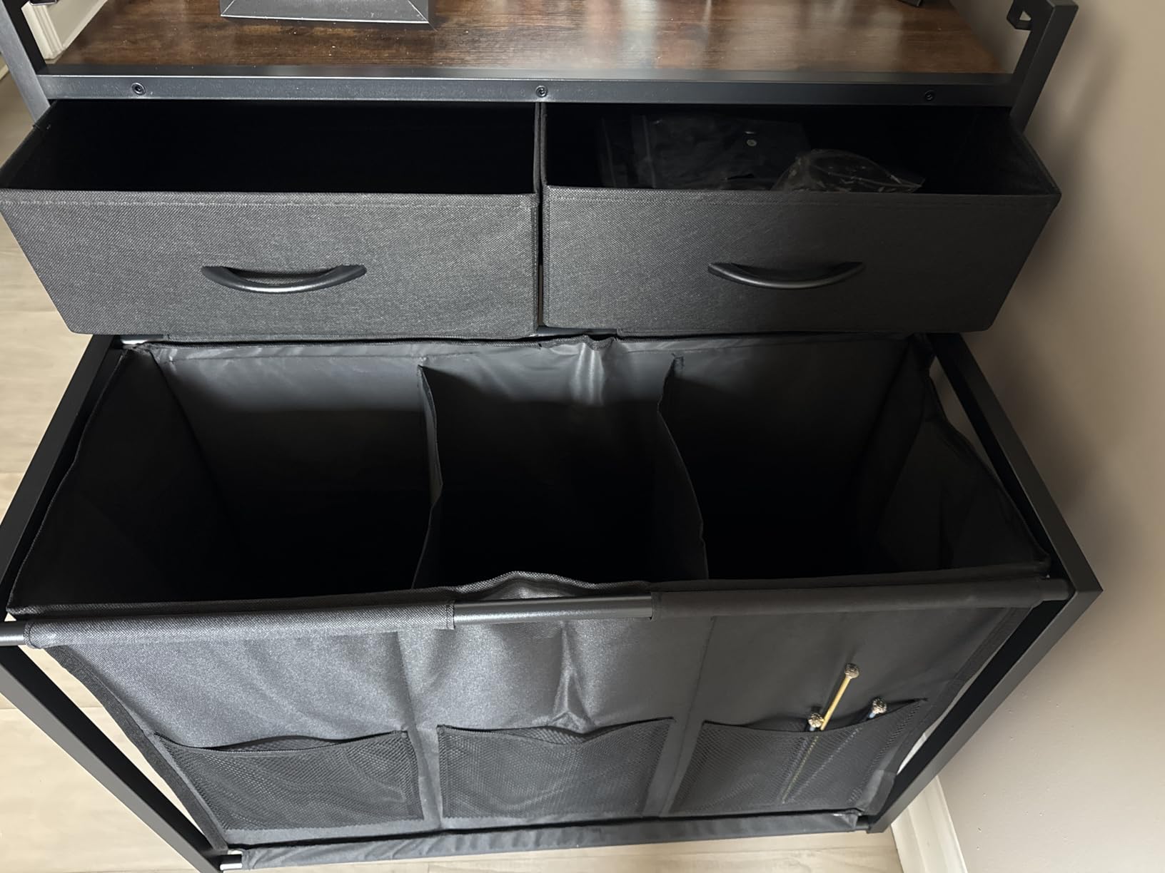 Rolling Laundry Sorter with Wheels, Laundry Hamper 3 Section with Shelf - 3 x 10.5 Gal (120L) Capacity, Laundry Basket with Drawers customer photo 2