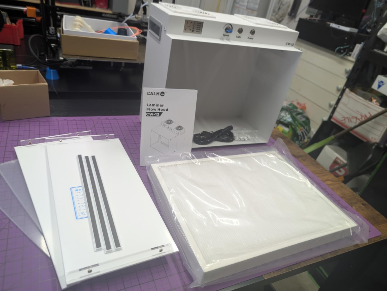 Laminar Flow Hood with HEPA H12 Filter, FFU, 17.3