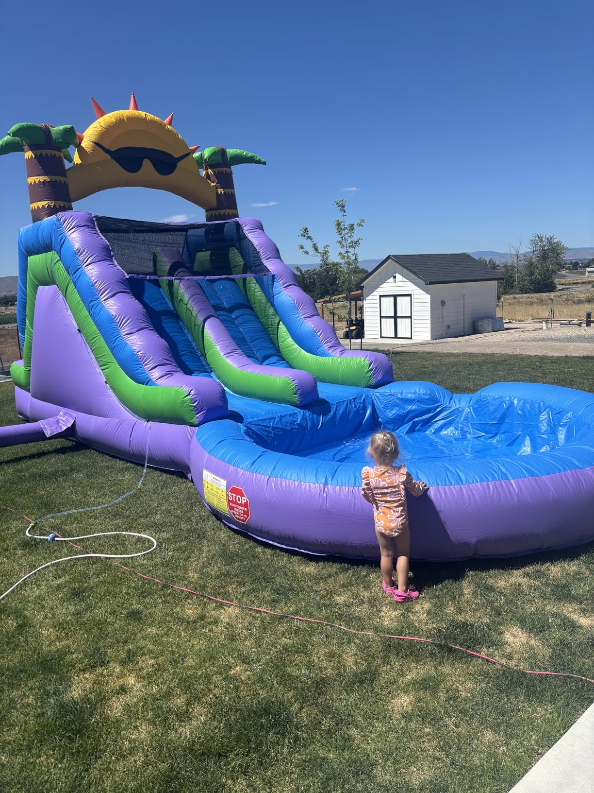 26FT(L) Commercial Grade Water Slide for Adults, (Double Slides) (Heavy Duty Full PVC) (Big Airtight Water Pool), (1100w UL Blower), Inflatable Waterslide for Backyard, Outdoor Blow up Park customer photo 1