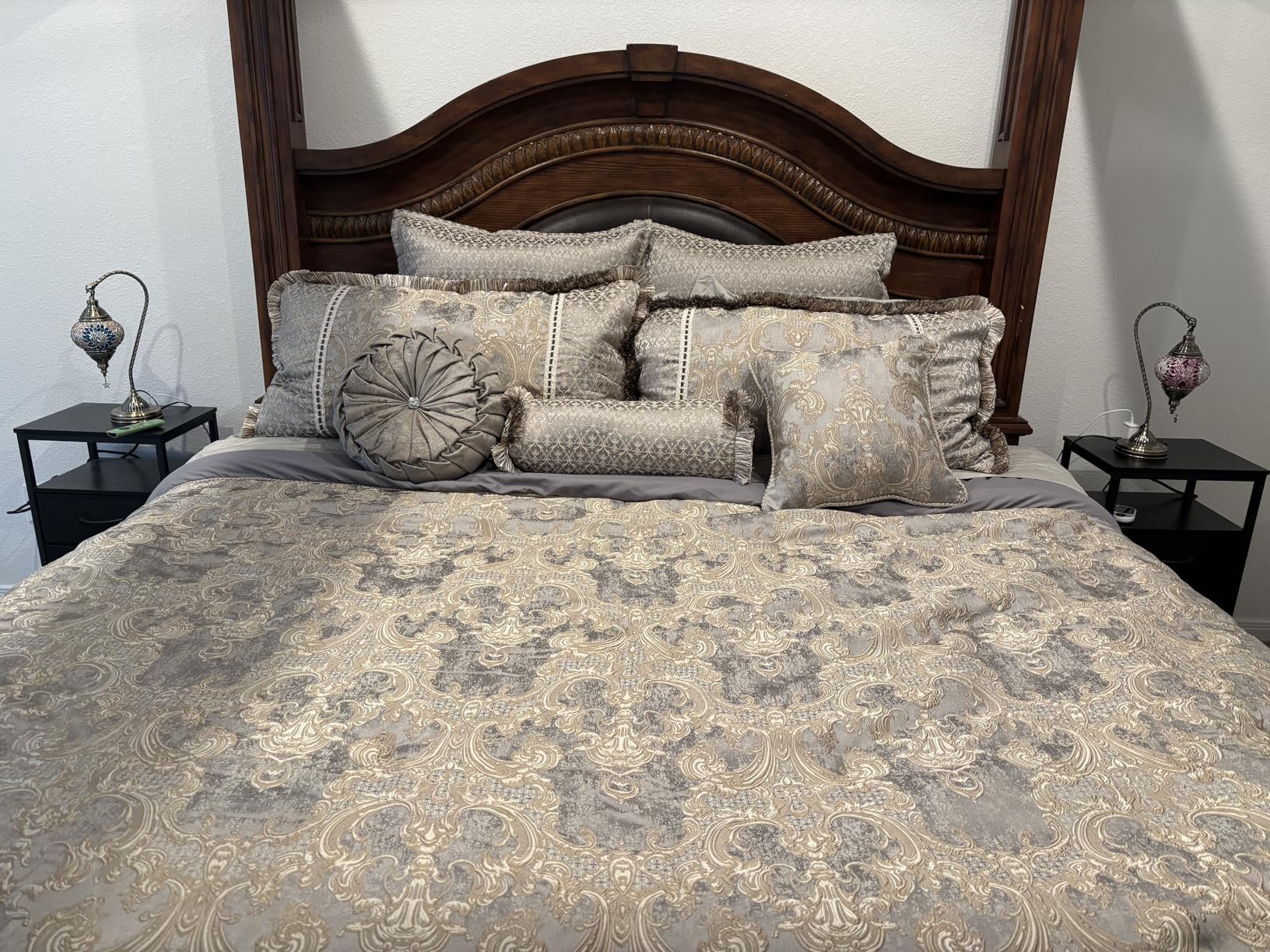 Loom and Mill 9-Piece Jacquard Comforter Set Queen, Royal Elegant Damask Design customer photo 1