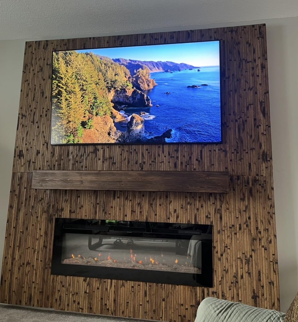 Tehanld 60 Inch Electric Fireplace in-Wall Recessed and Wall Mounted, Ultra-Thin Linear Fireplace Heater 750/1500W with Realistic Flame, Higher Temperatures & Lower Noise, Log Set & Crystal Options customer photo 1