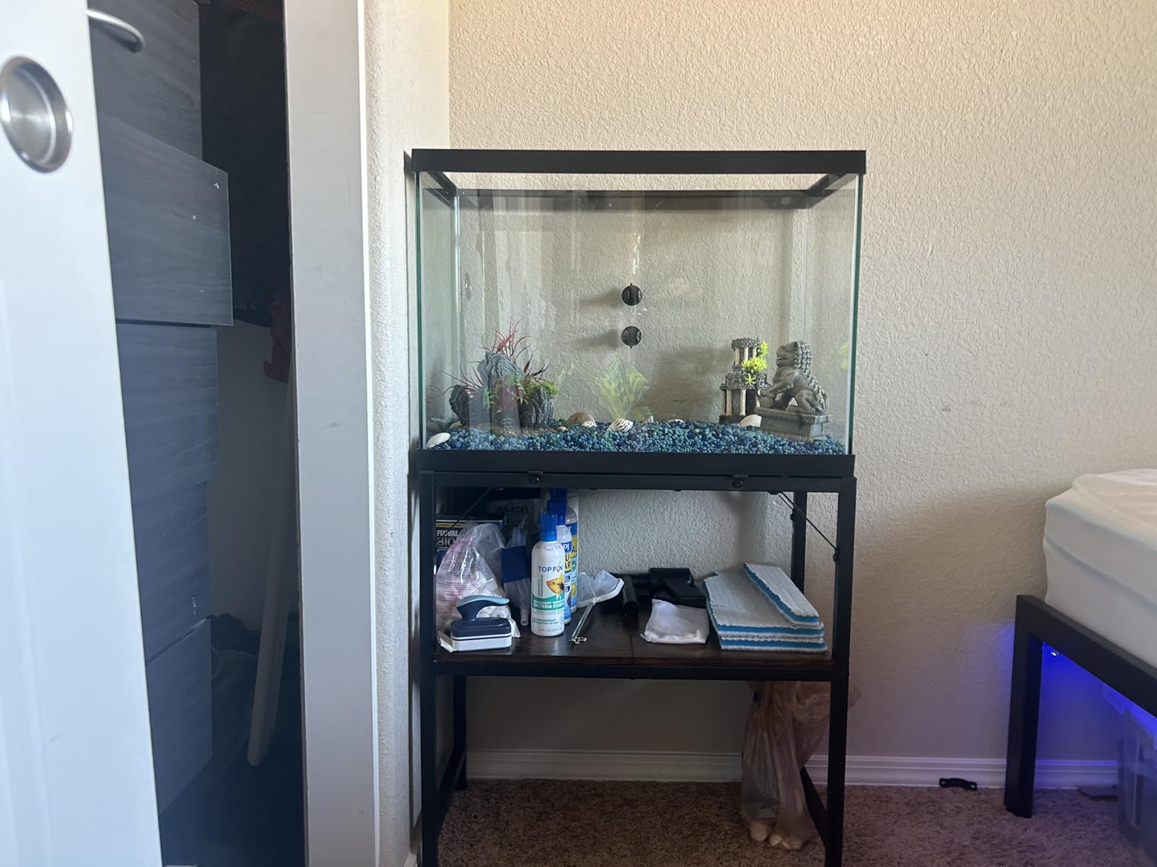 30 Gallon Fish Tank Stand, Aquarium Stand with 2-Tier Storage Shelves, Heavy Duty Breeder Turtle Terrarium Stand Rack for Home Office customer photo 2