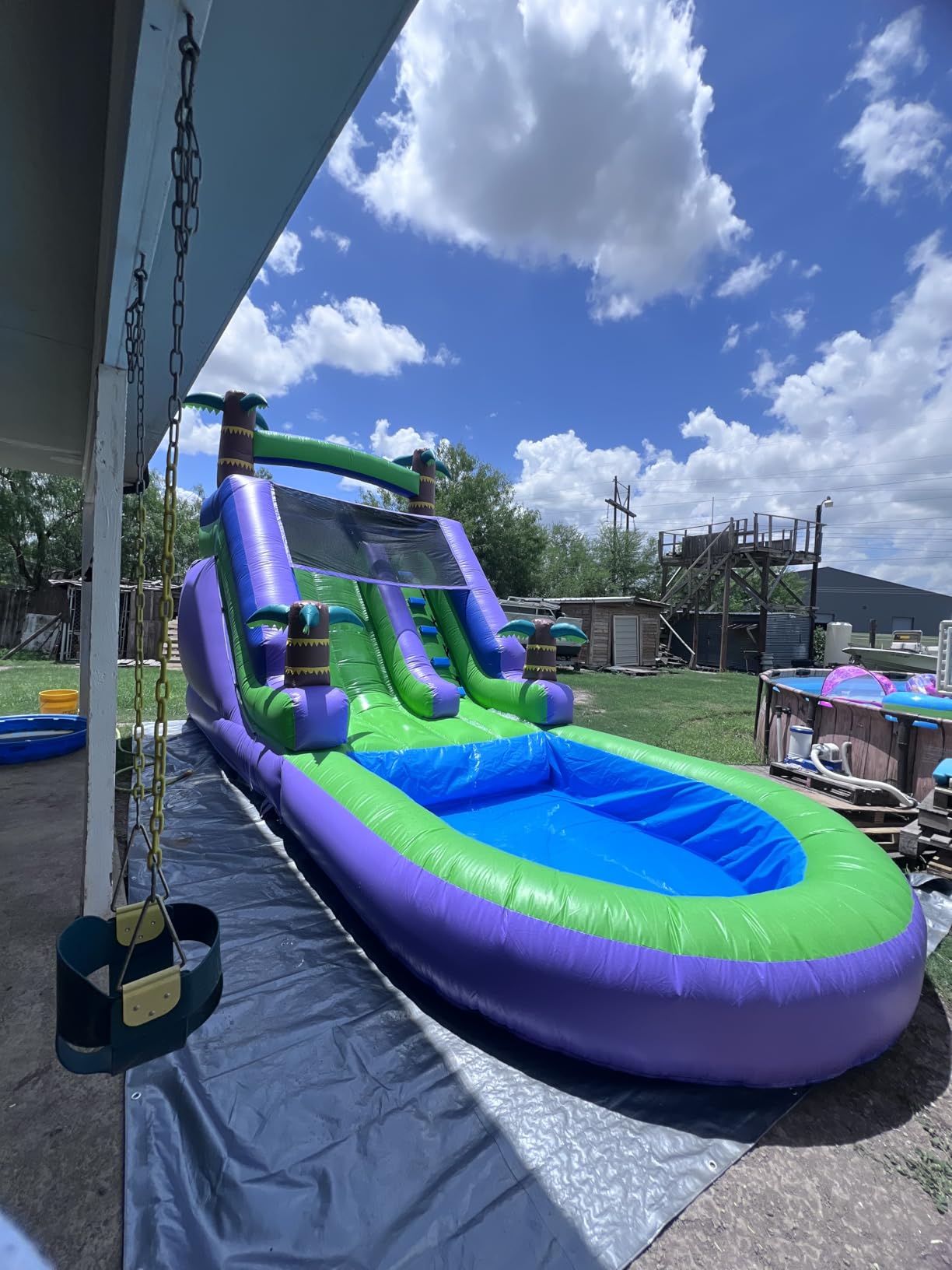 21FT(L) Commercial Water Slide for Adults Kids, 100% PVC Inflatable Adult Water Slide with 950W Blower, 0.45mm Heavy Duty Vinyl Blow Up Water Slides Backyard Outdoor, 21x9x12ft customer photo 1