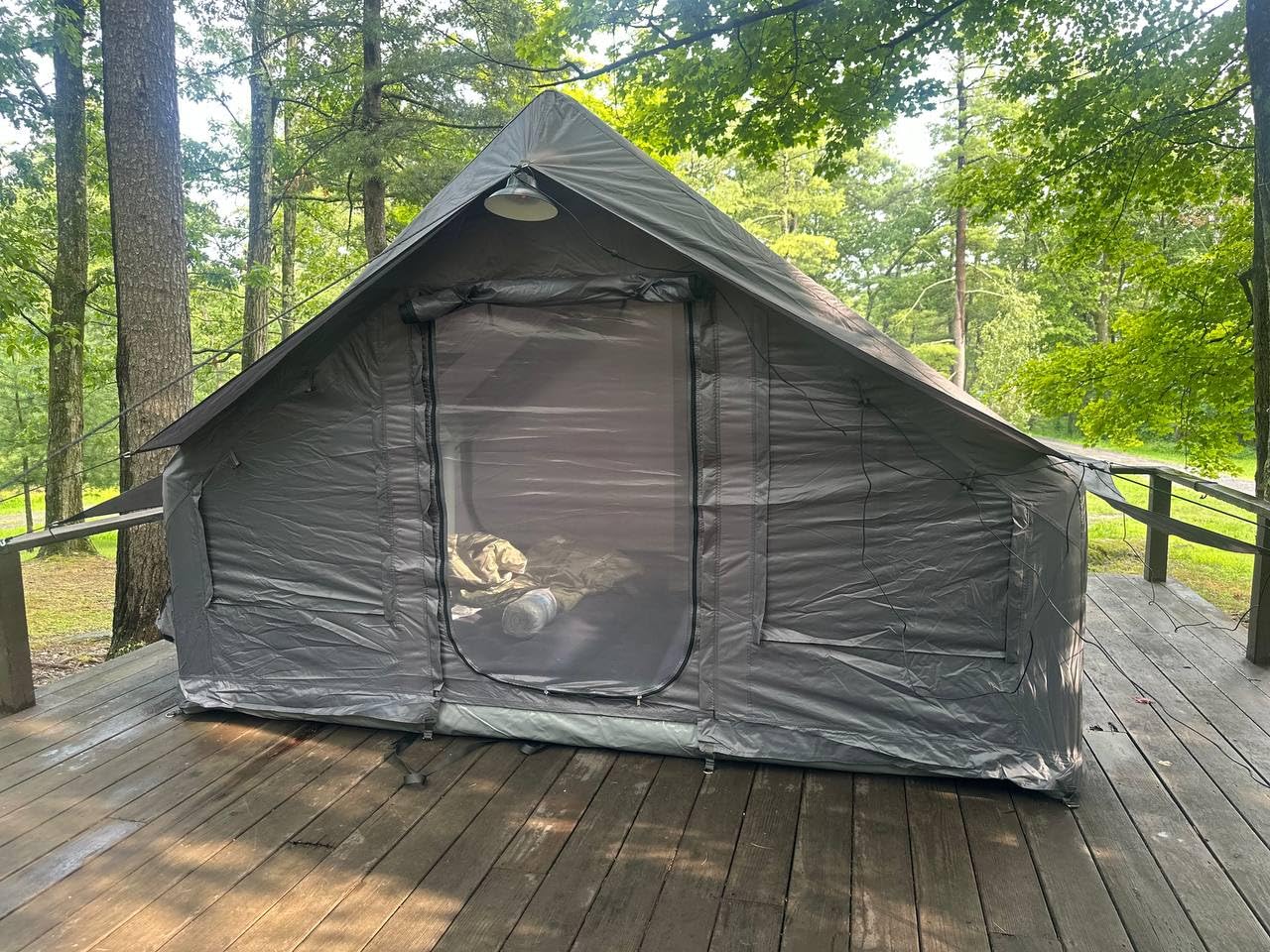 Inflatable Camping Tent with Electric Air Pump - 420D Heavy Duty Oxford - 5 Min Auto-Inflation - Panoramic Stargazing Skylight - 4 Season Luxury Glamping Cabin, 4-10 Person Multiple Sizes customer photo 1