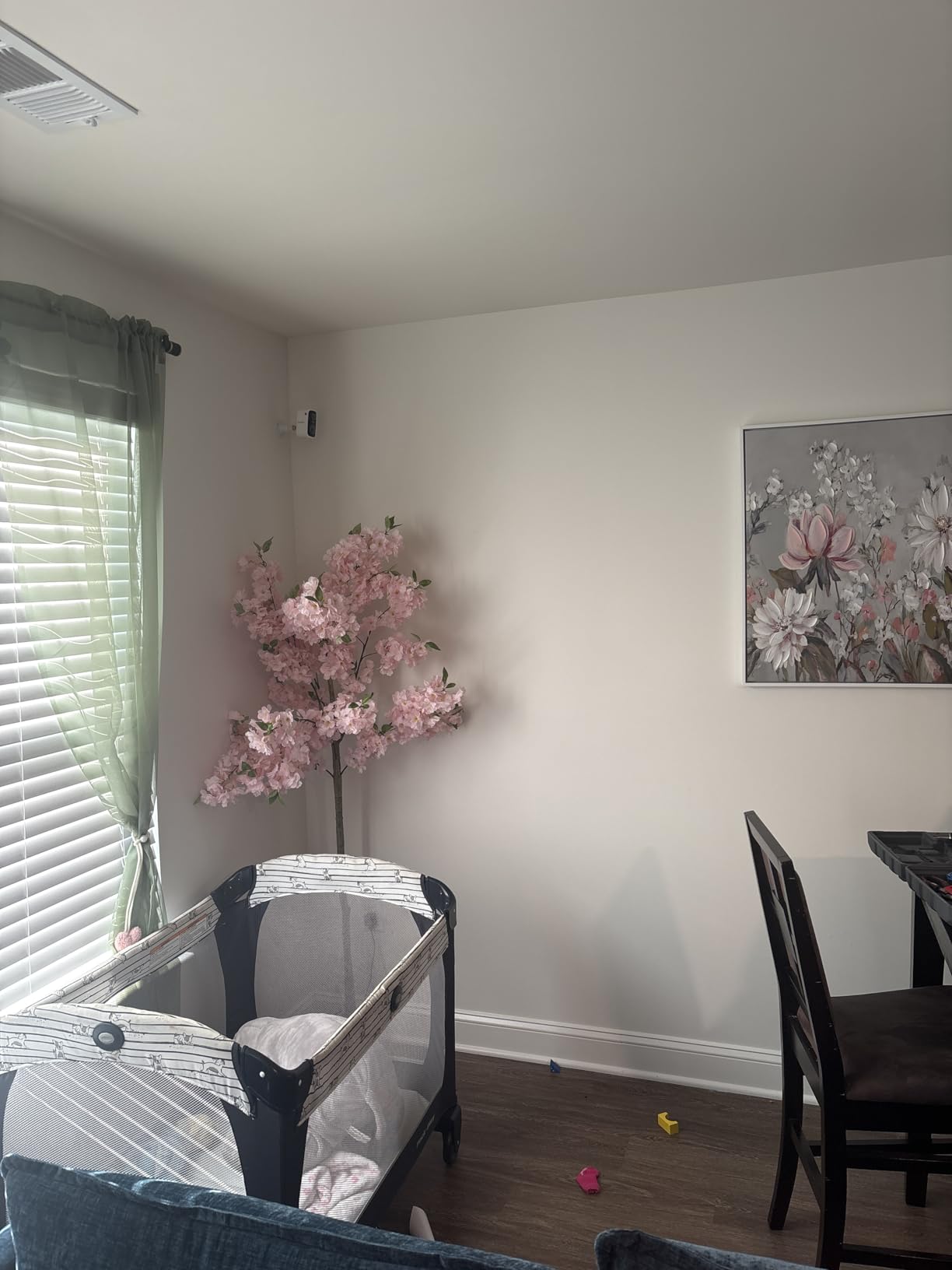 OUSHENG Artificial Cherry Blossom Tree, Fake Plants Indoor Decor, Faux Pink Sakura Flowers for Living Room Home House Entryway Bedroom Office Inside Decorations, 4FT customer photo 1