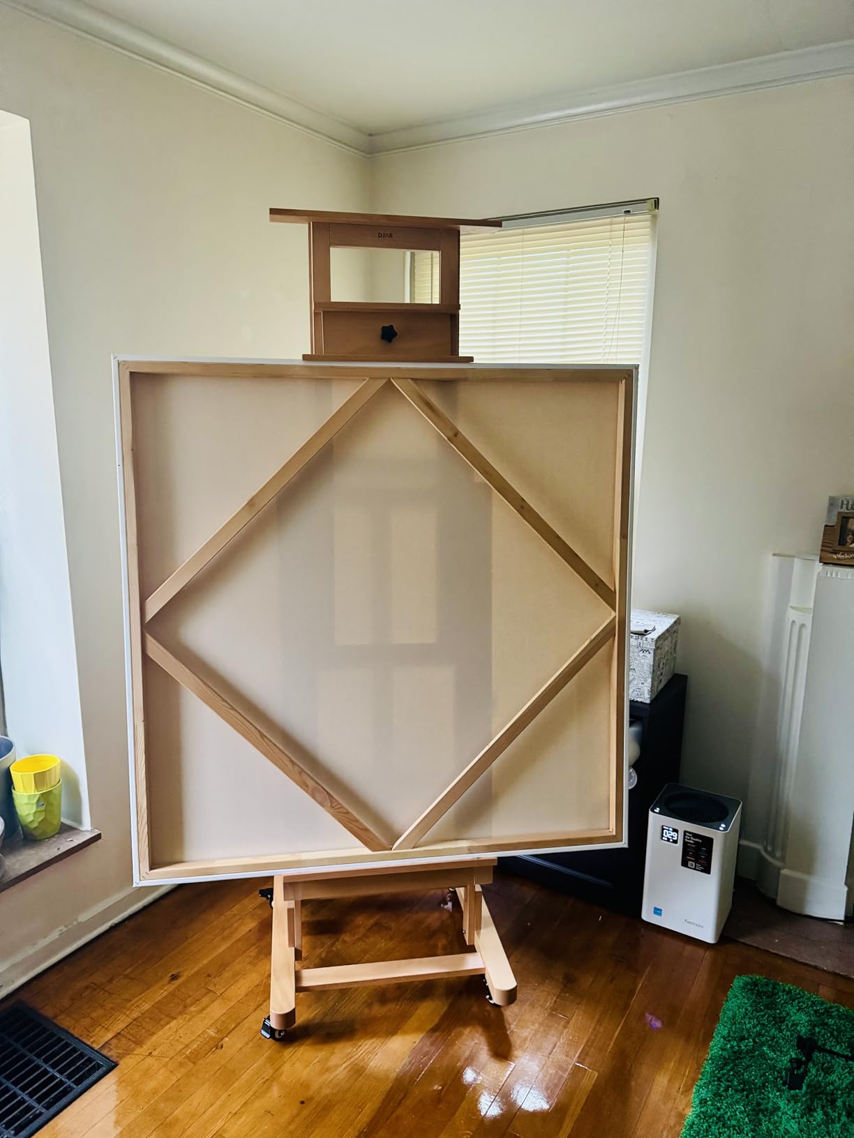 DJAR Adjustable Large H-Frame Art Easel, Hold 1 or 2 Canvas up to 79