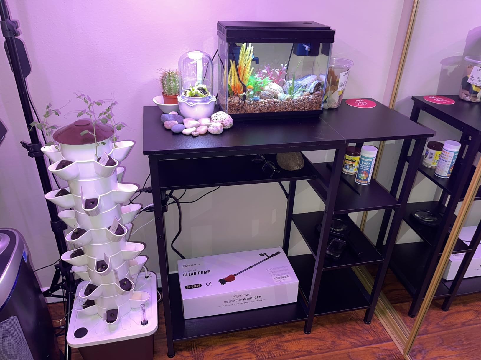 GRLEAF 40-50 Gallon Aquarium Stand: 900LB Capacity, Built-In Power Outlets, 3-Tier Shelves for Fish Tank Accessories Storage, Heavy-Duty Steel/Wood Hybrid customer photo 2