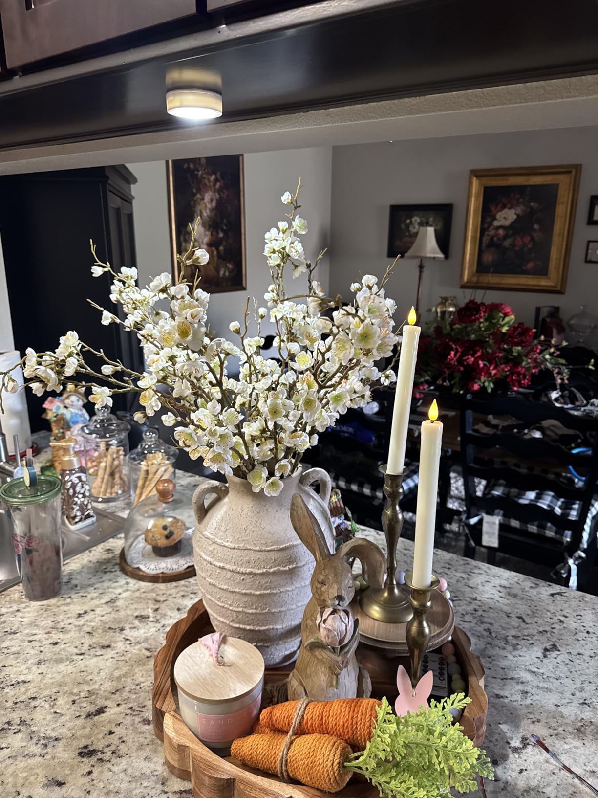 6 PCS Artificial Cherry Blossom Branches Spring Indoor Decoration, Faux Flowers 34.45