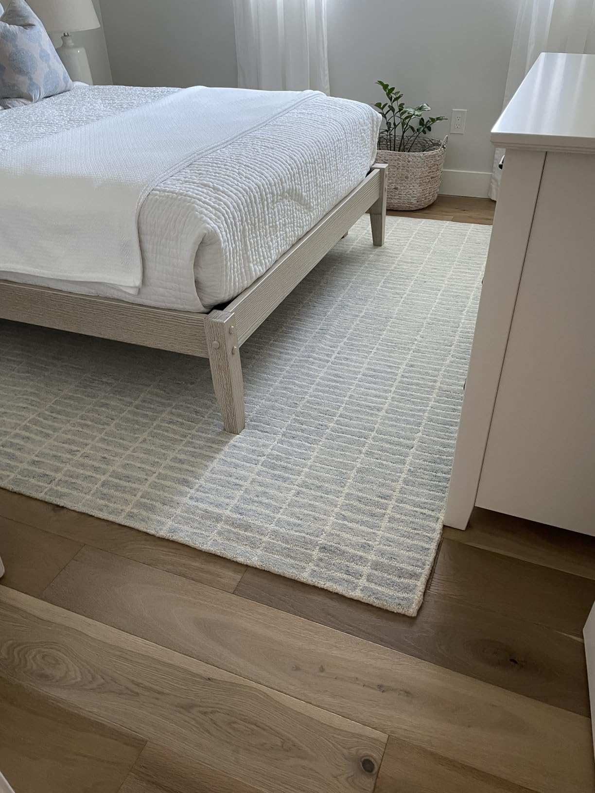 Restoration and Renovation Hand-Tufted 100% Wool Area Rug - Unique Modern Geometric Grid Pattern, Soft Plush Textured Carpet for Living Room, Bedroom, Dining Room & Entryway customer photo 1