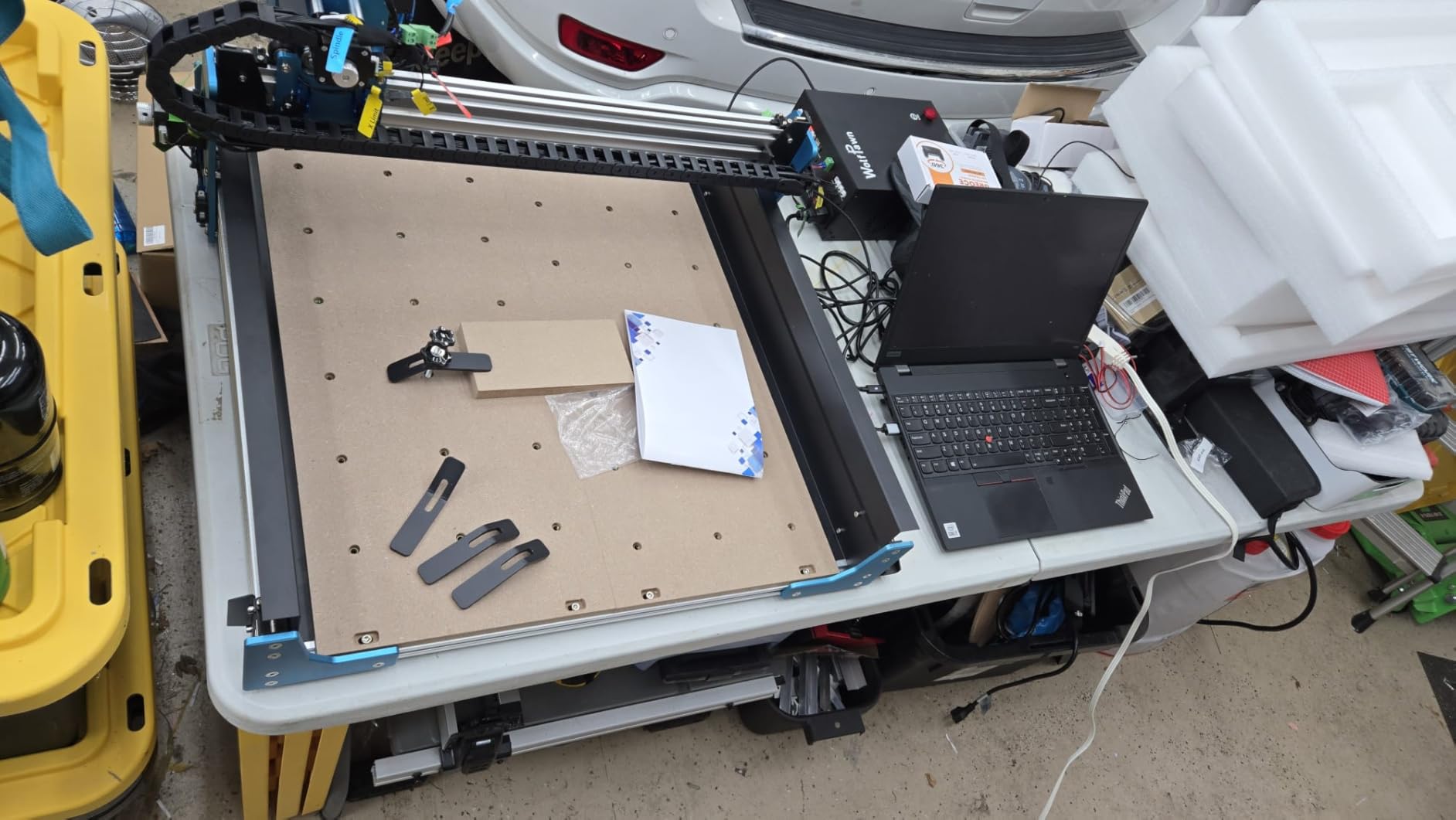 CNC Router Machine,3-Axis All-Metal with Steel Wheel Engraver Milling Machine,500W Trimmer & Linear Rail Driven,Working Area 15.75