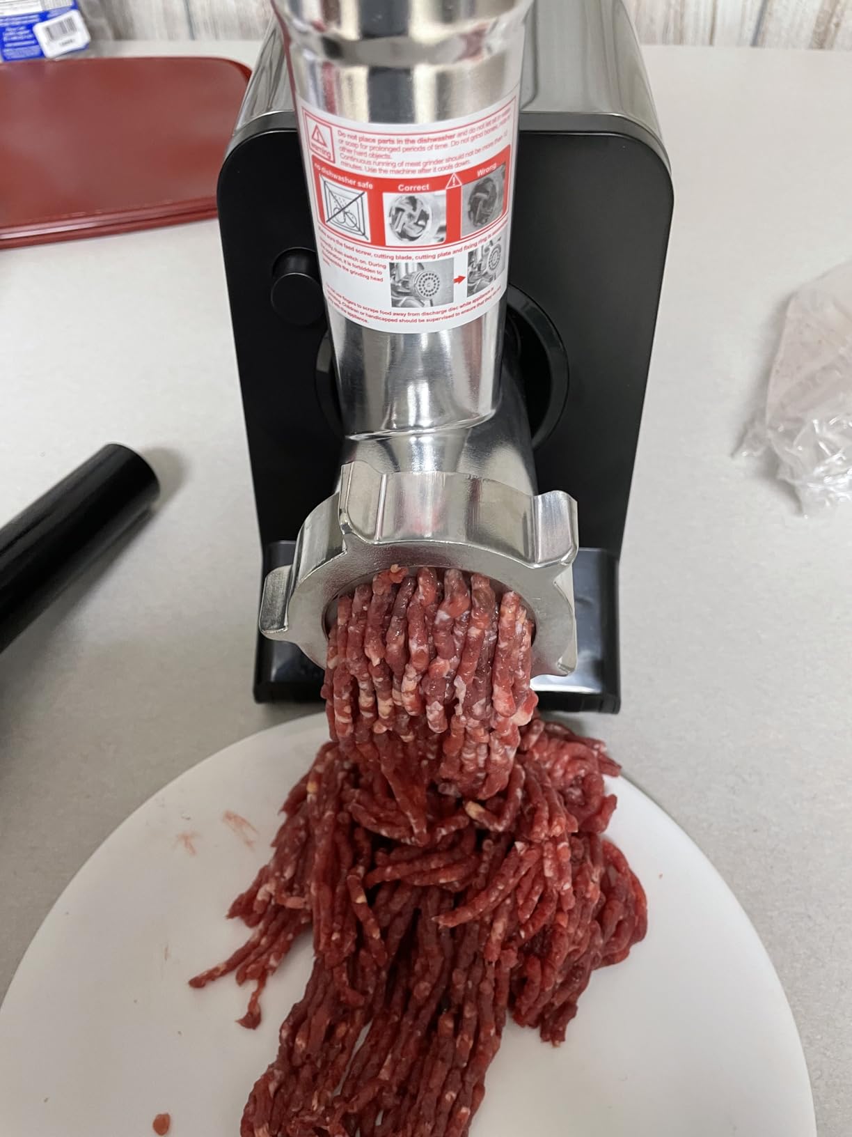 #8 Meat Grinder, [3200W Max] Electric Heavy Duty Sausage Stuff with 2 Stainless Steel Blades and 3 Grinding Plates, Sausage Tube & Kibbe Kit, for Commercial & Home Use customer photo 1