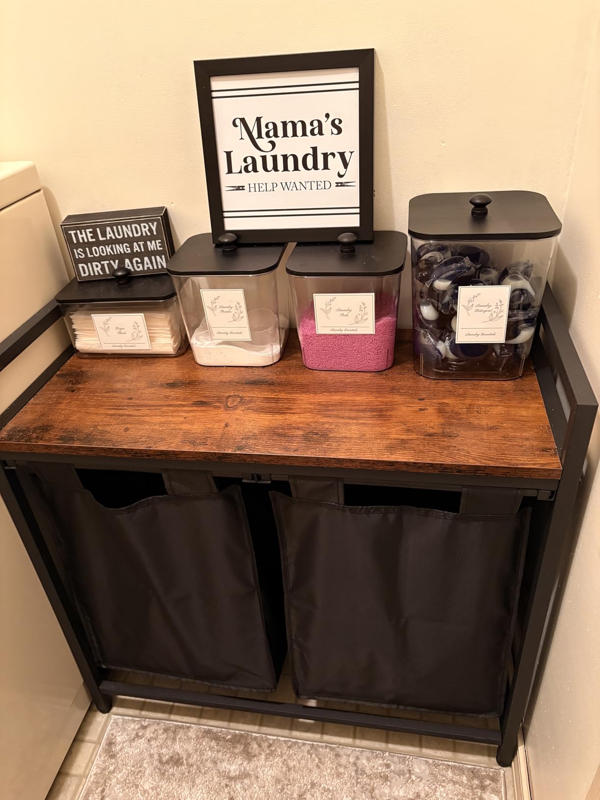 Whitmor Triple Laundry Sorter with Ironing & Folding Table - Rolling Laundry Sorter with Ironing Table - Gunmetal customer photo 1