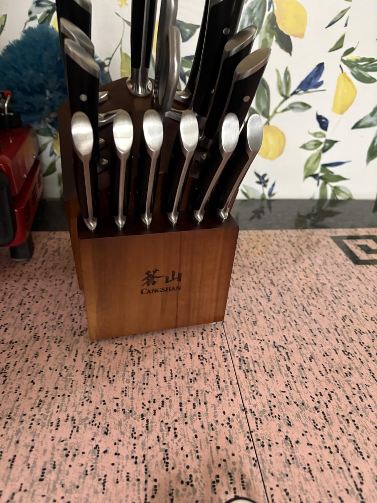 Cangshan OLYMPUS Series 17-Piece Knife Block Set, German Steel, Acacia Wood Block (Black) customer photo 2