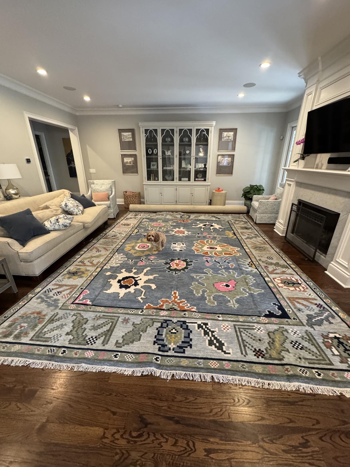 Area Rug Hand Knotted Oushak Rug for Living Room, Dining Room, Office, Bedroom (8x10 feet, Green) customer photo 1