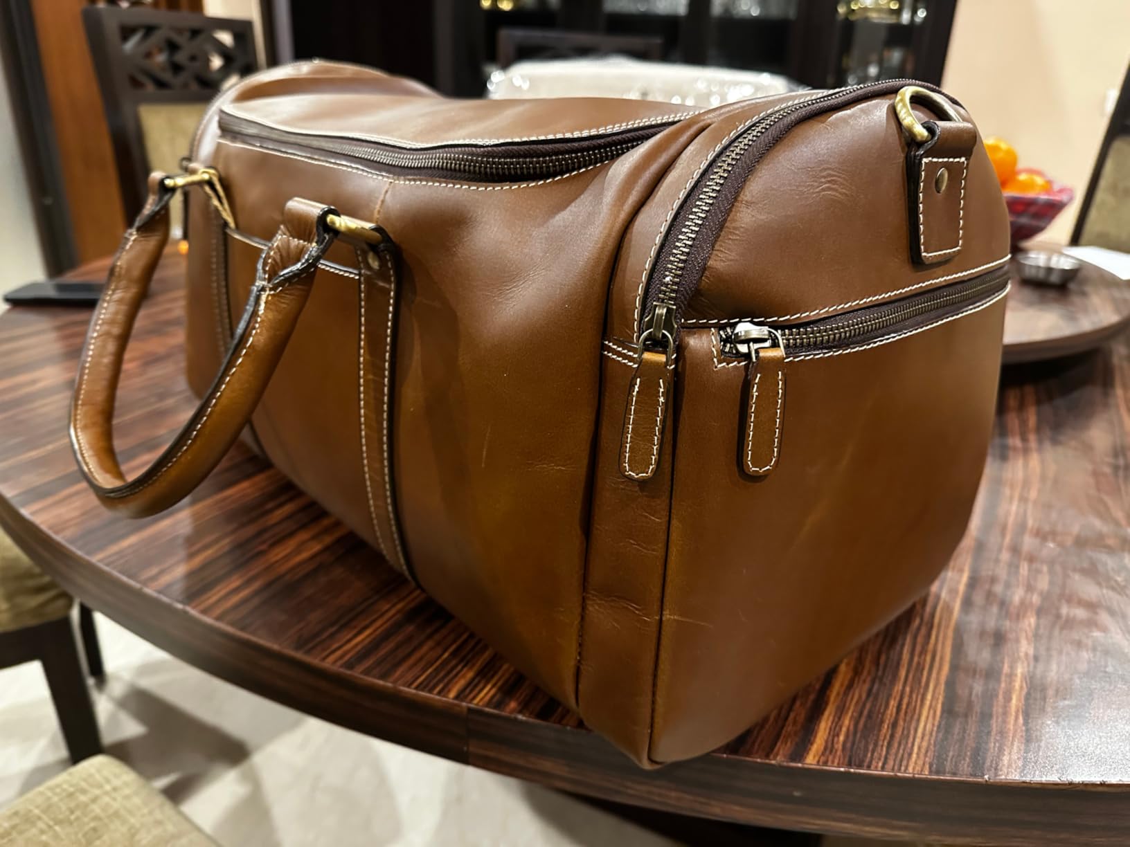 Premium Leather Duffel Bag - 21