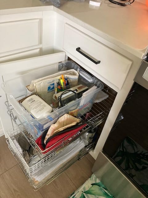 2-Tier Kitchen Cabinet Pull Out Shelf and Drawer Organizer Slide Out Pantry Storage Basket (19