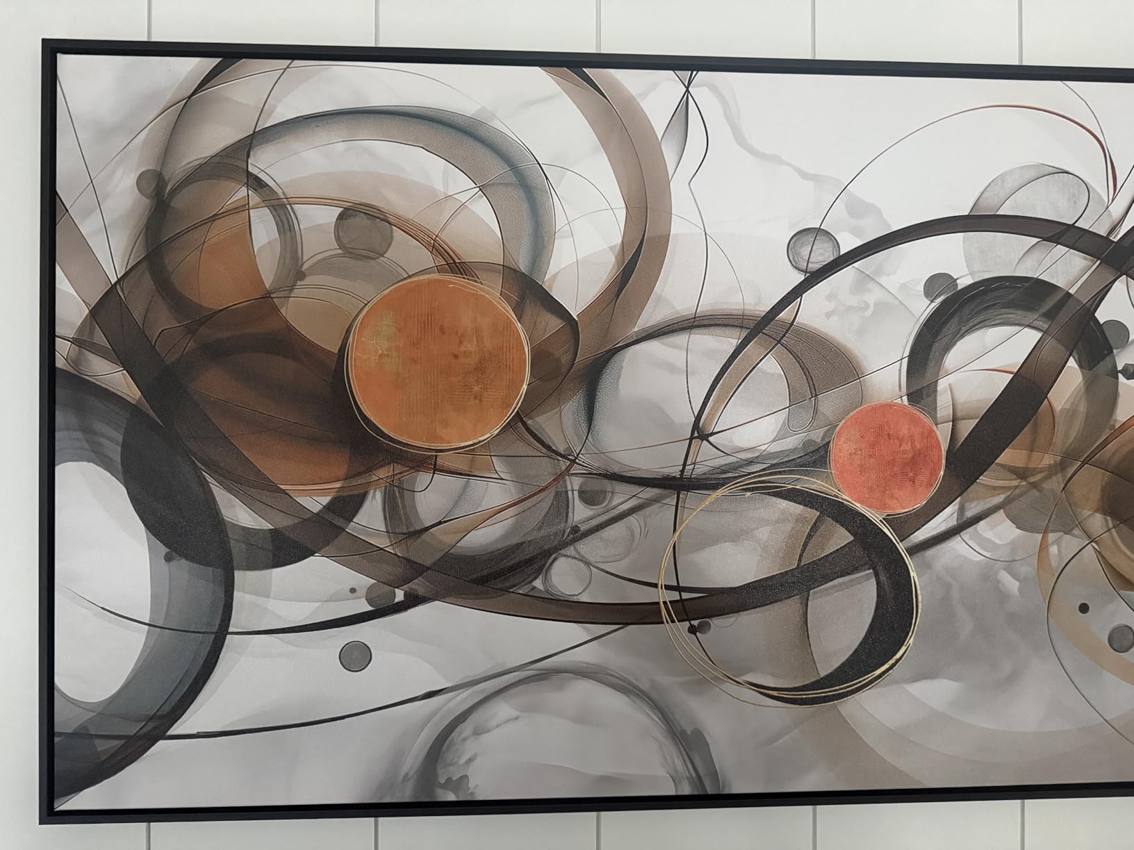 XLSJERST Wall Art for Living Room - Extra Large 70x31 Inches Orange Abstract Canvas Wall Decor Modern Black Frame Painting Oversize Artwork for Above Bed Office Home Decoration customer photo 1