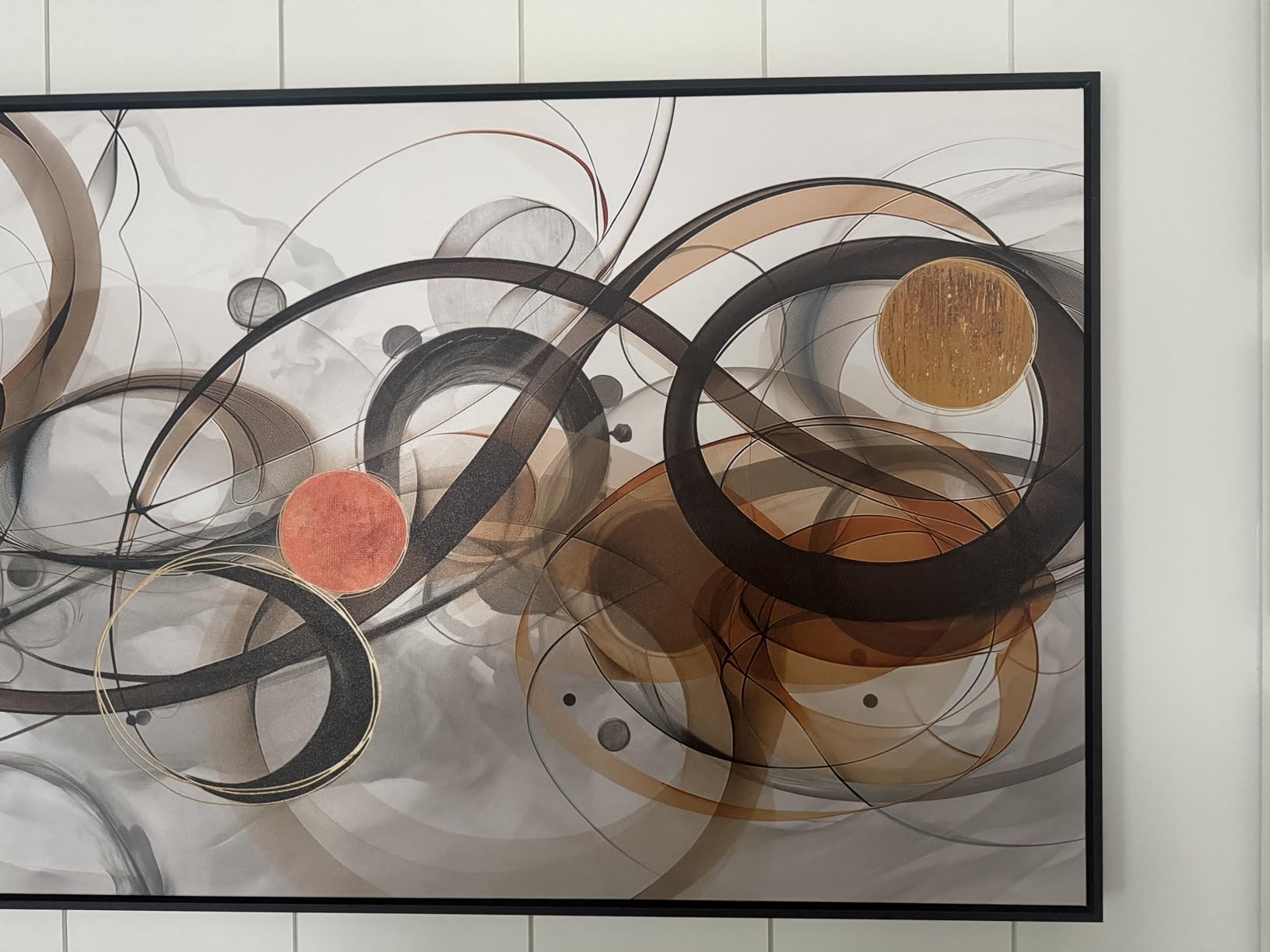 XLSJERST Wall Art for Living Room - Extra Large 70x31 Inches Orange Abstract Canvas Wall Decor Modern Black Frame Painting Oversize Artwork for Above Bed Office Home Decoration customer photo 2