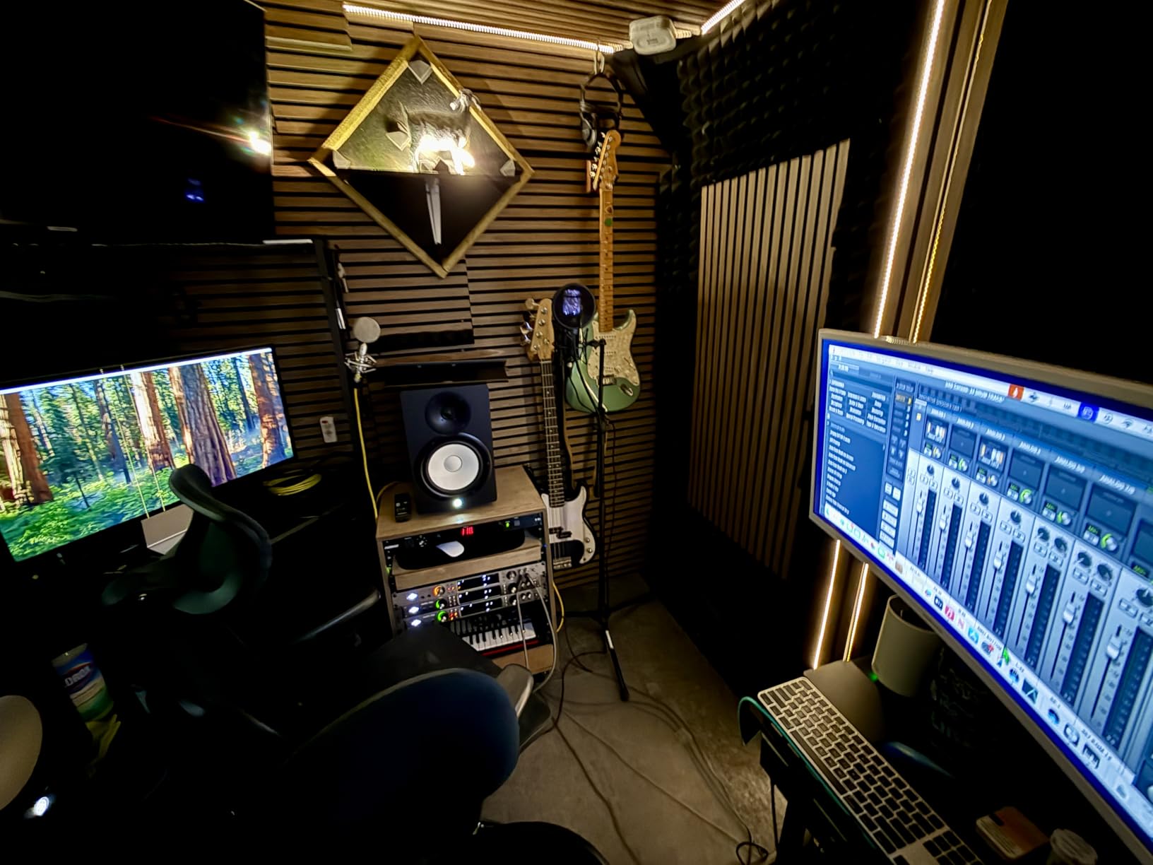 Sound Town DIY Music Studio Rack Desk Workstation with 2 X 13U Side Cabinets, Two Slide-Out Trays, Casters, Plywood, Weathered Brown for Recording Room, Home Studio (SDRK-WS69) customer photo 2