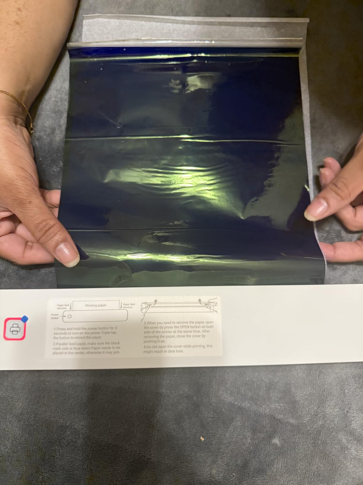 Tattoo Stencil Printer, Portable Tattoo Printer, Wireless-Bluetooth-Thermal Tattoo Transfer Machine with 10pcs Thermal Papers & 3pcs Transfer Papers, Support Mobile & PC customer photo 2