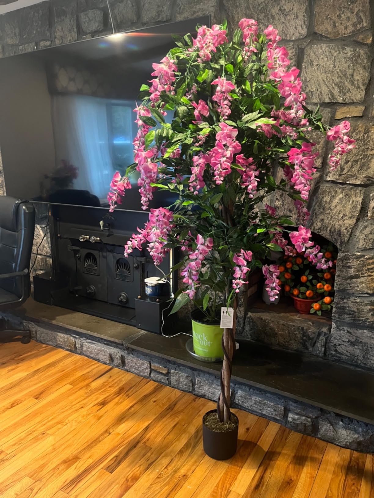 HAPPYGRILL 6FT Artificial Wisteria Tree, Fake Greenery Plants with Nursery Pot (2 Pack) customer photo 2