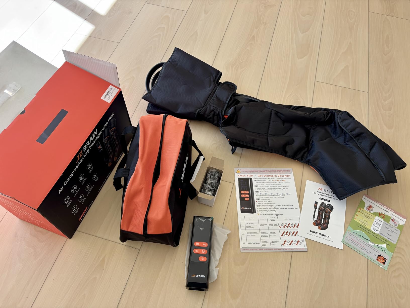 Leg Massager with Heat and Compression : Foot and Calf Massager for Circulation and Pain Relief, Sequential Compression Boots with 6 Modes, 9 Intensity, 3 Heat customer photo 1