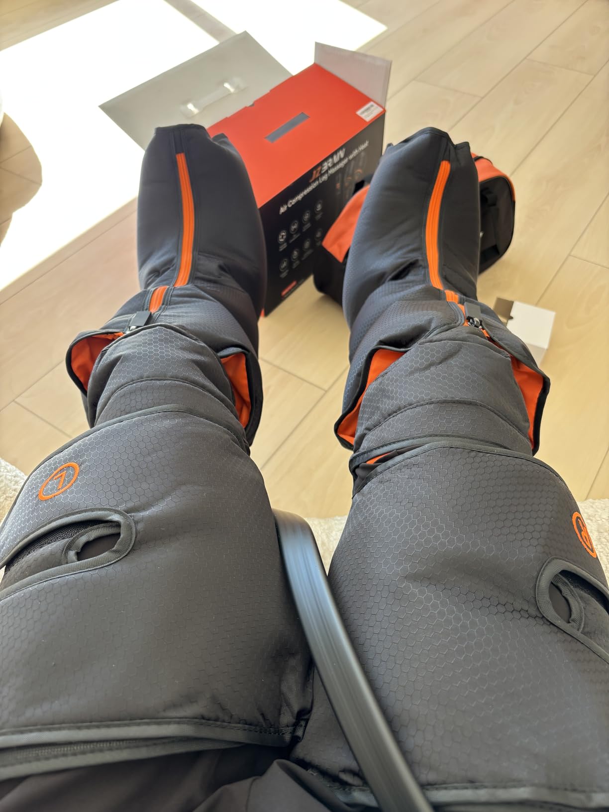 Leg Massager with Heat and Compression : Foot and Calf Massager for Circulation and Pain Relief, Sequential Compression Boots with 6 Modes, 9 Intensity, 3 Heat customer photo 2