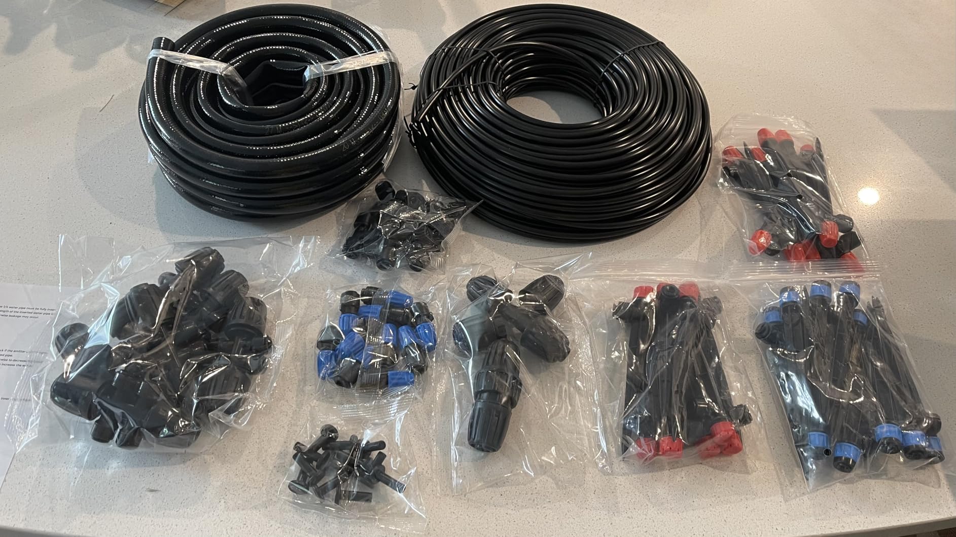 230FT Drip Irrigation System for Garden with 40 Nozzles & Emitters, Garden Watering System with 1/2