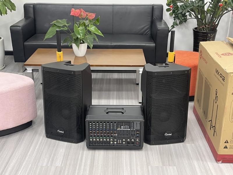 EXOTON MX-P12 PA System with 2x12 Speakers, 10-Channel Mixer & Mic |Professional High-Powered Bluetooth PA System for Weddings, Concerts, Large Parties customer photo 2