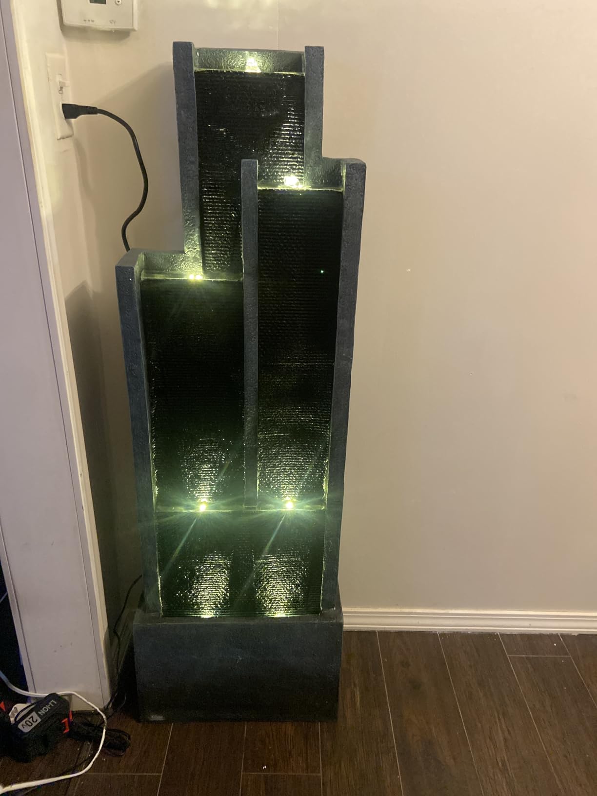 SunJet 39.3inches High Modern Water Fountain - 5-Tier Outdoor/Indoor Water Fountain with Soothing Water Sounds & Warm LED Light, Perfect for Garden, Patio, Home & Office customer photo 1