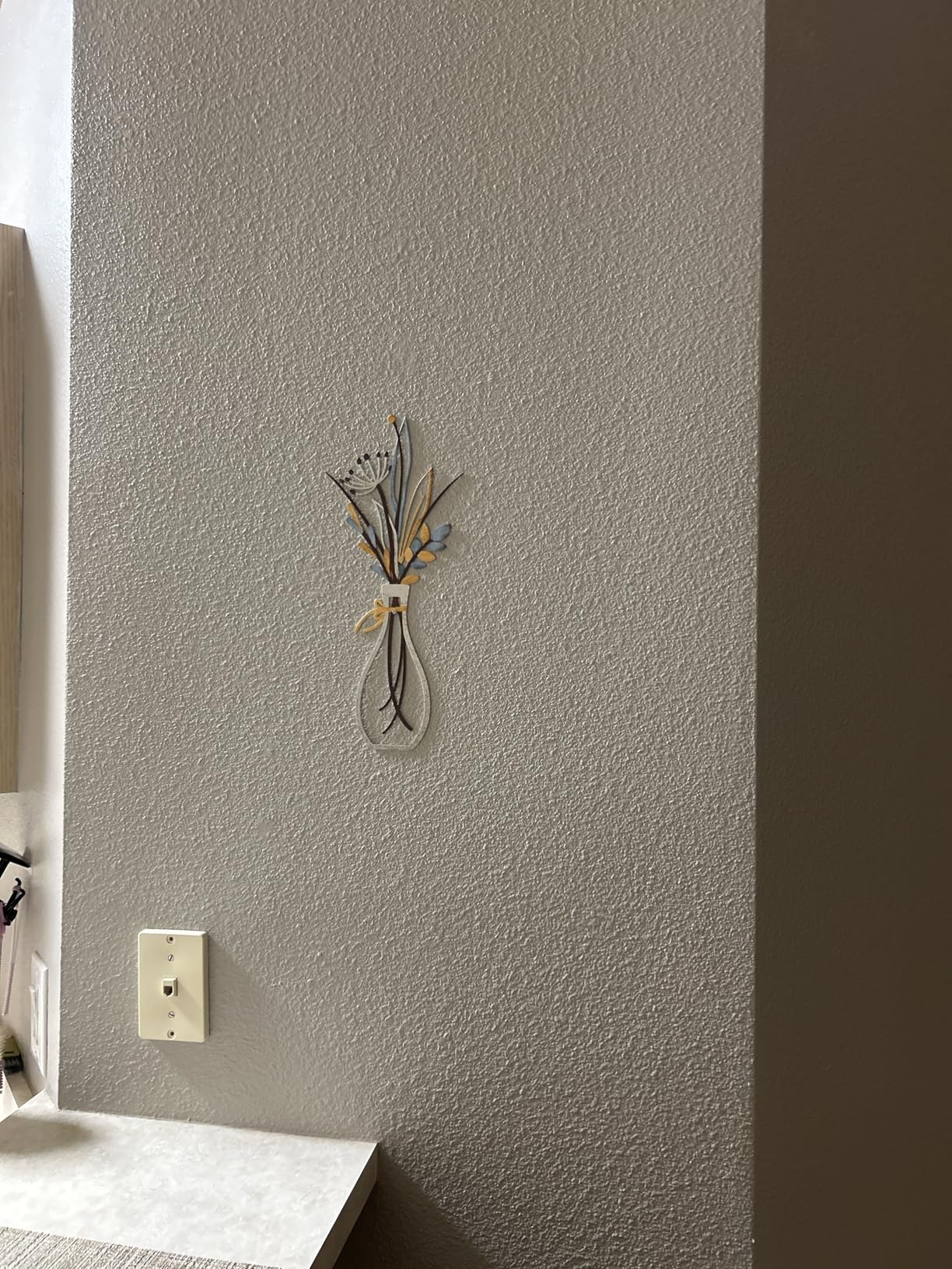 Pigort 3 Pieces Metal Flowers Wall Arts - Rustic Farmhouse Style Décor Metal Wall Art Black Minimalist Flower Natural Themed Wall Decors for Home Bedroom Dining Room Housewarming customer photo 1