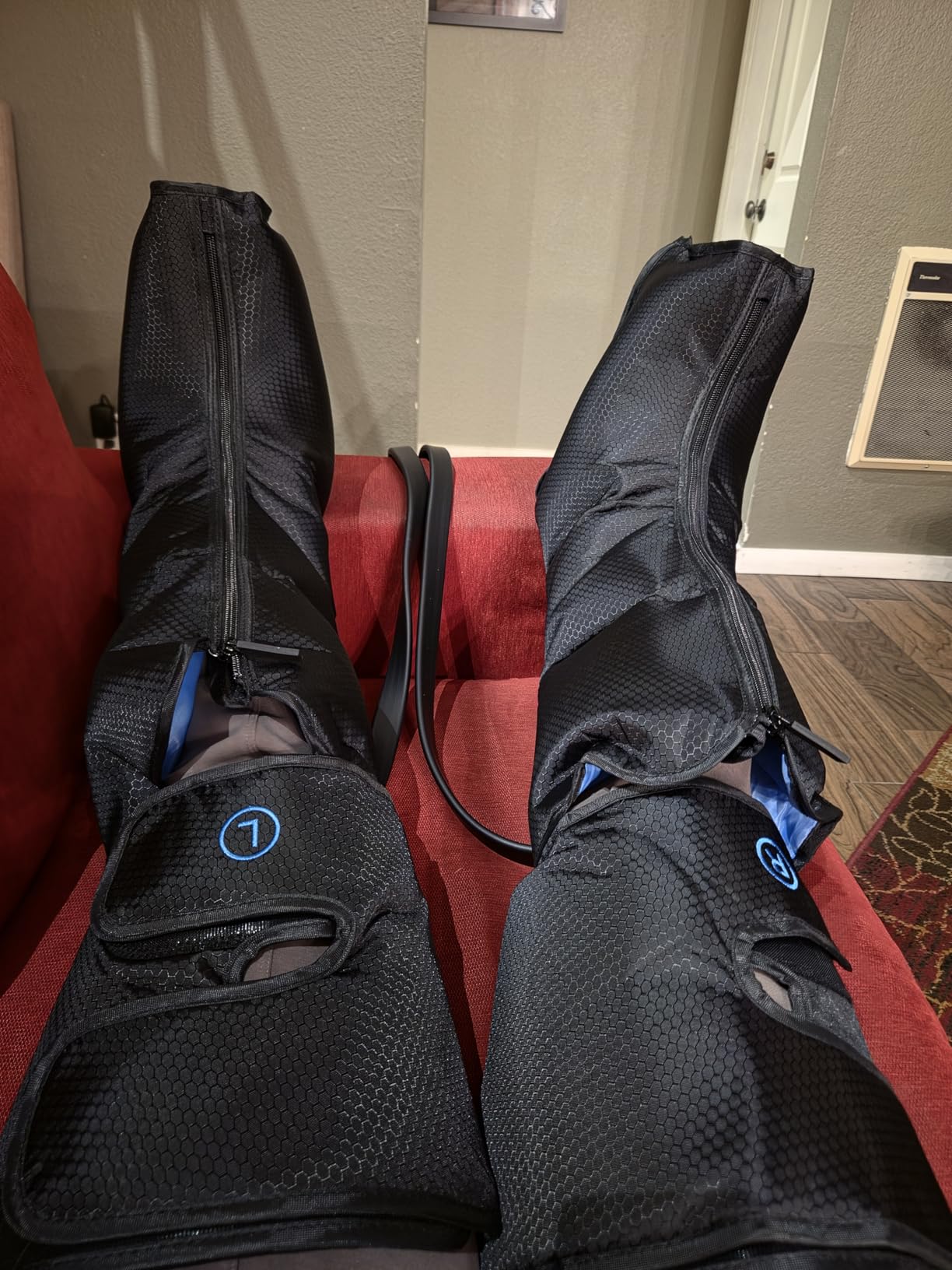 Leg Massager with Heat and Compression : Sequential Compression Boots with 6 Modes,9 Intensity and 3 Heat for Circulation and Pain Relief customer photo 2