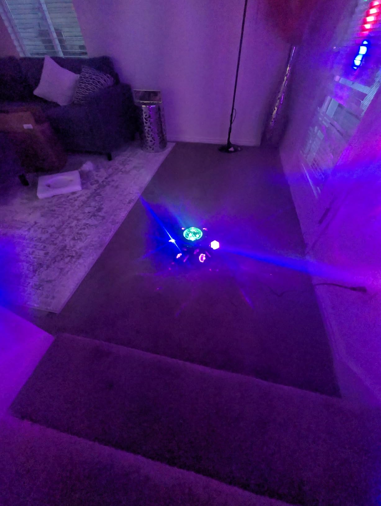 DJ Light Moving Head 120W 6 Arms Beam Rotating Stage Lights with Kaleidoscope/White Amber Strobe/Starry Sky Lighting Effect Support Remote&DMX-512 & Sound Activated 24CH customer photo 1