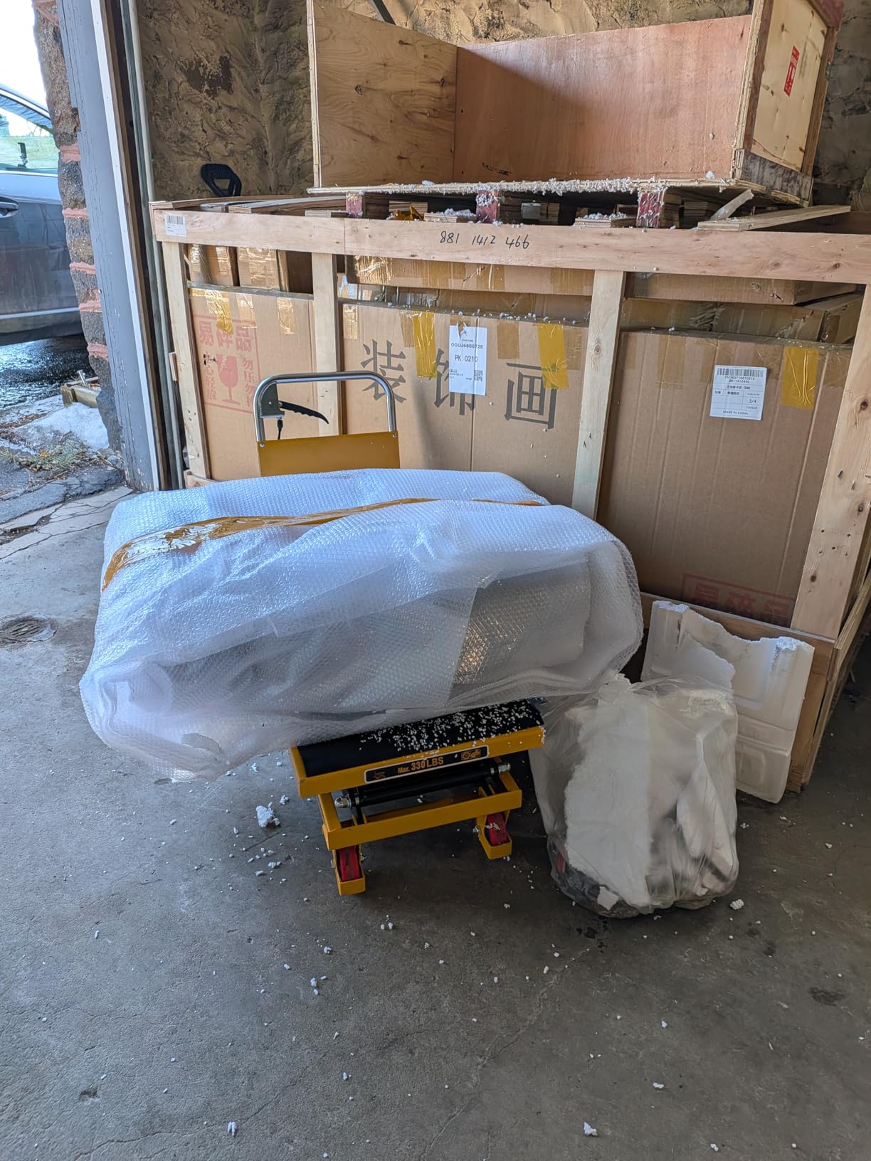 Hydraulic Lift Table Cart, 330lbs Capacity 49.6