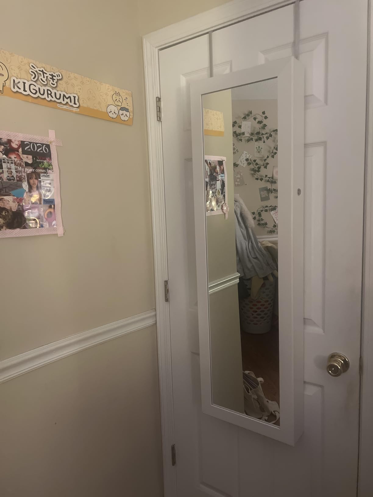 DUMOS 6 LEDs Mirror Jewelry Cabinet, Wall or Door Mounted Jewelry Organizer, 47.2-Inch Tall Lockable Large Capacity Cosmetic Storage, Gift Idea customer photo 1