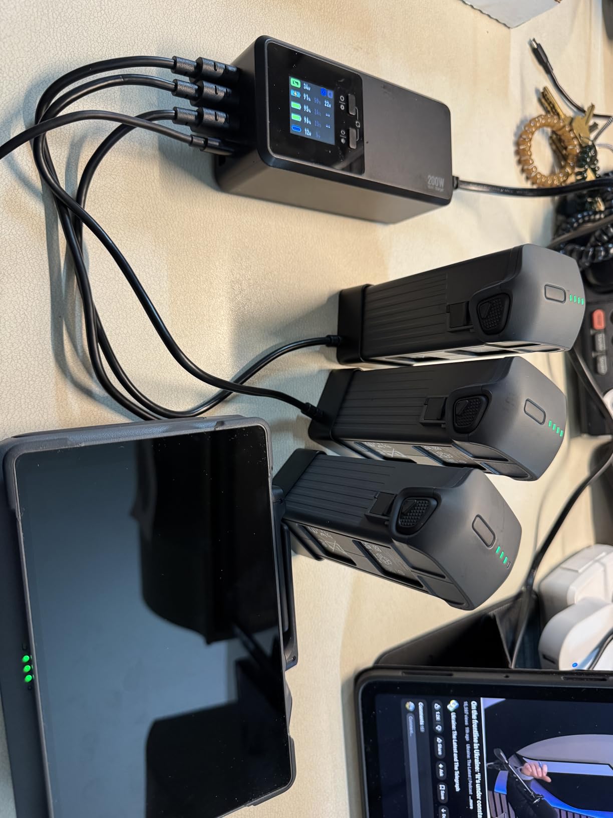 LKTOP 200W Air 3/Air 3S Parallel Charging Hub Fast Battery Charger Kit for DJI/Specta Air3 Series Drone Accessories, 60% Storage/Silent/Output Mode, LCD Screen Display (Charge 3 Batteries: 1hr 10min) customer photo 1