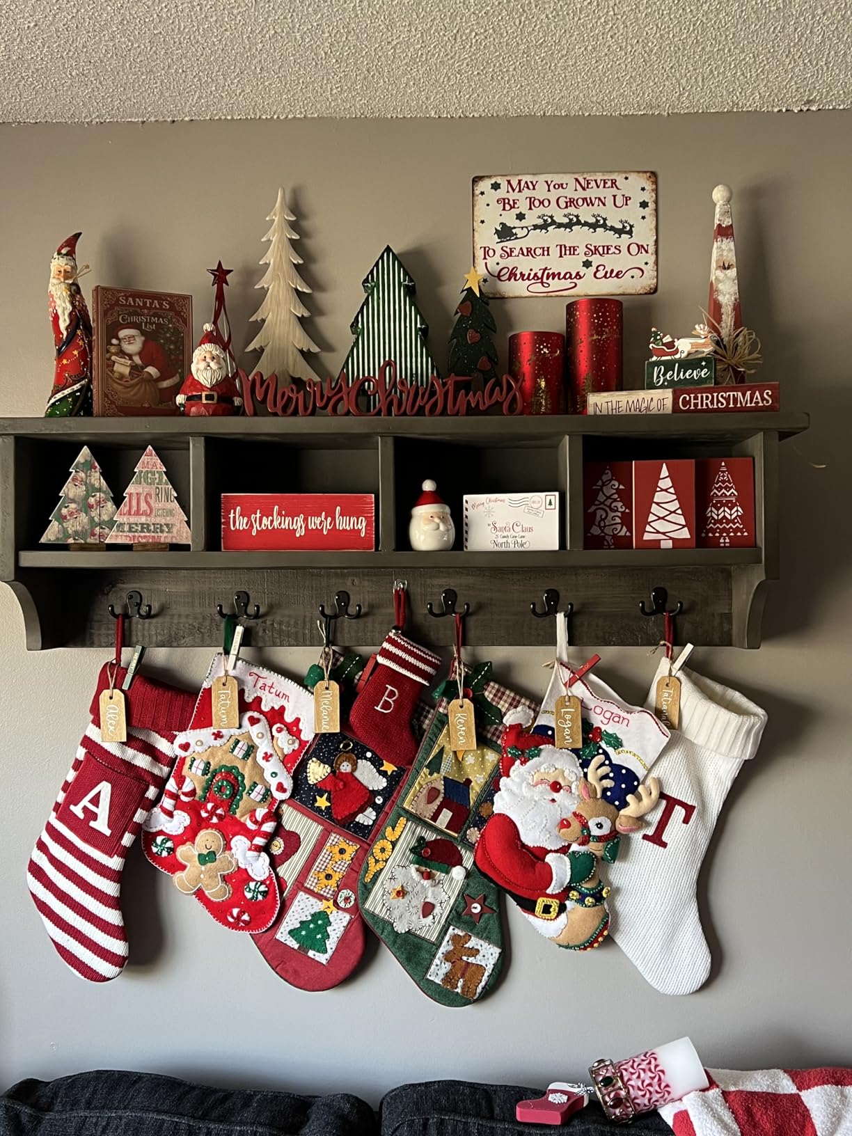 Alaterre Furniture Pomona Entryway Organizer - Modern Farmhouse 48-Inch Solid Wood Hall Tree with Bench, Shelves & Metal Coat Hooks - Mudroom & Foyer Storage for Jackets, Bags & Shoes (Rustic Brown) customer photo 2