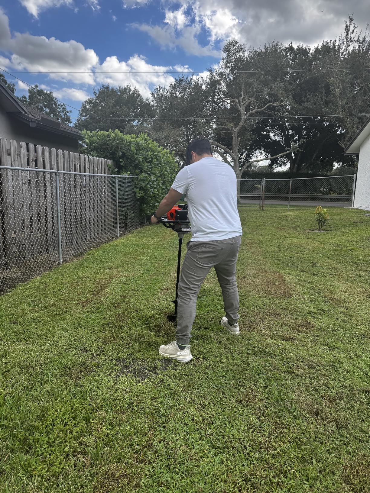 Post Hole Digger, 72cc Auger Post Hole Digger, Gas Powered Earth Digger with 2 Auger Drill Bits(6