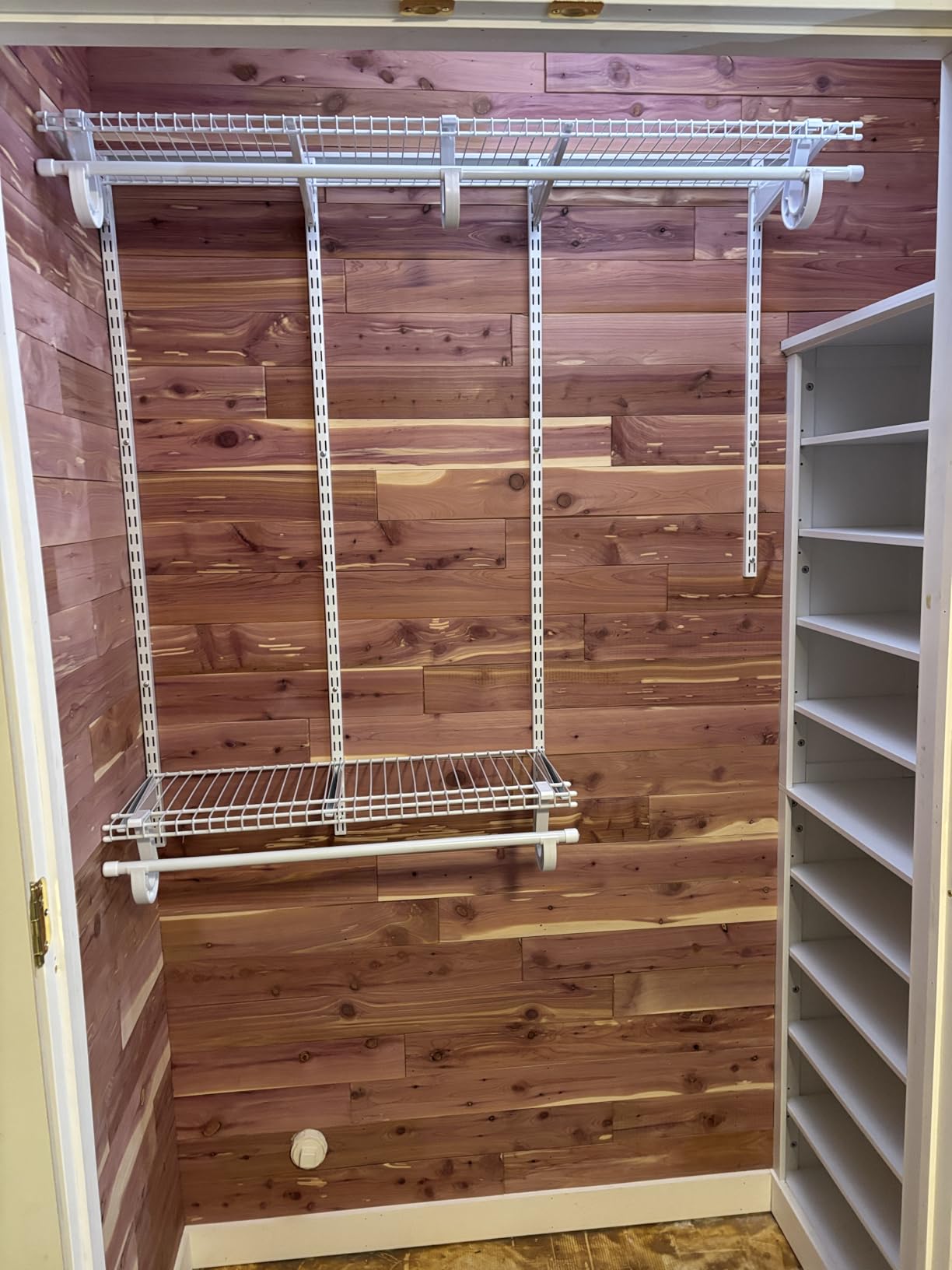 2-4 Ft. Expandable Closet Organizer System Kit, White Custom Metal Wire Shelving, Organization and Storage Shelves Wall Mounted with Hanging Rods customer photo 2