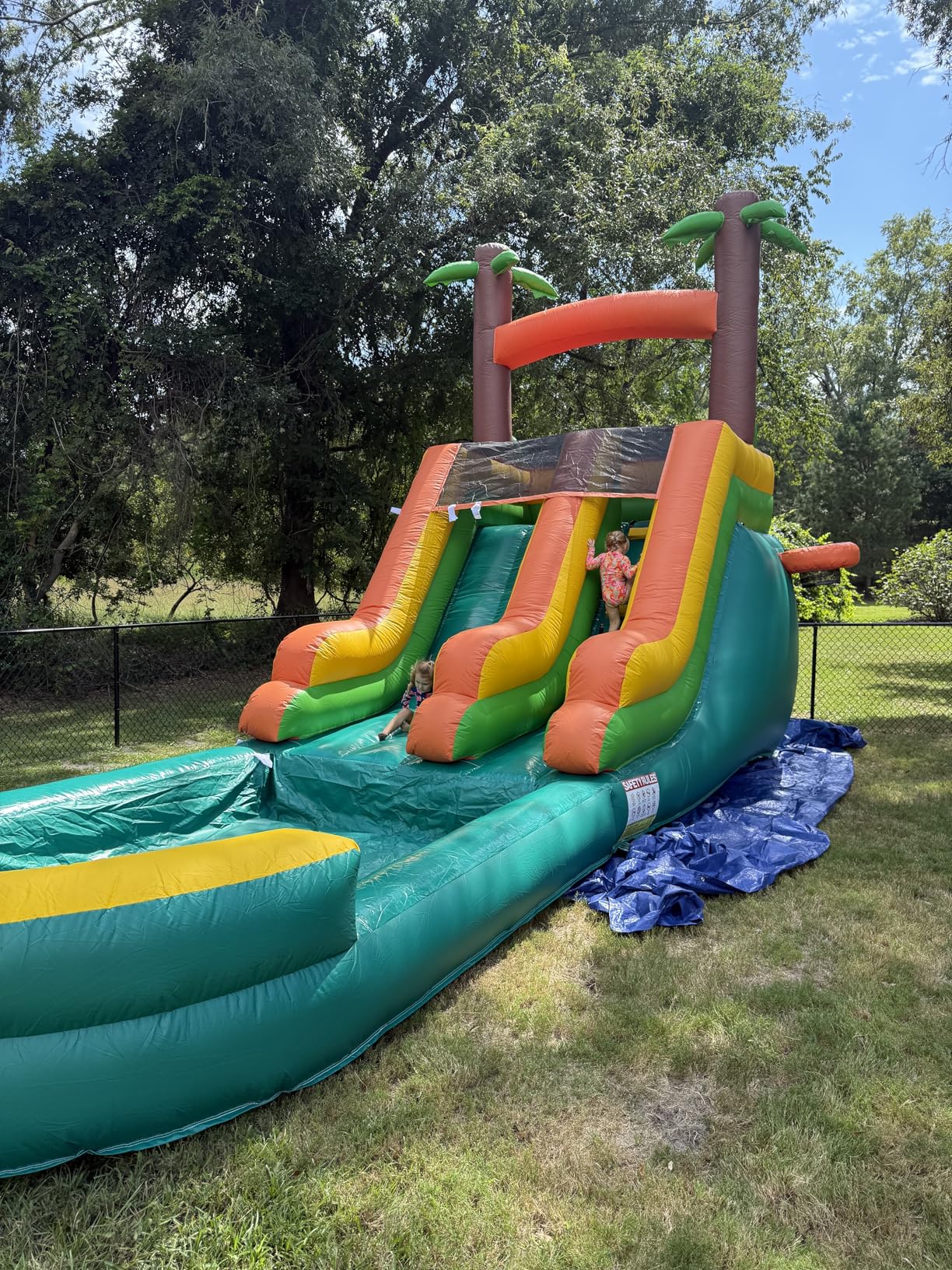 26.3FT Commercial Grade Inflatable Water Silde for Kids Adults, Heavy Duty PVC Adult Water Slides with Big Airtight Water Pool, Adult tWaterslide with 1100W Blower for Outdoor, Green customer photo 1