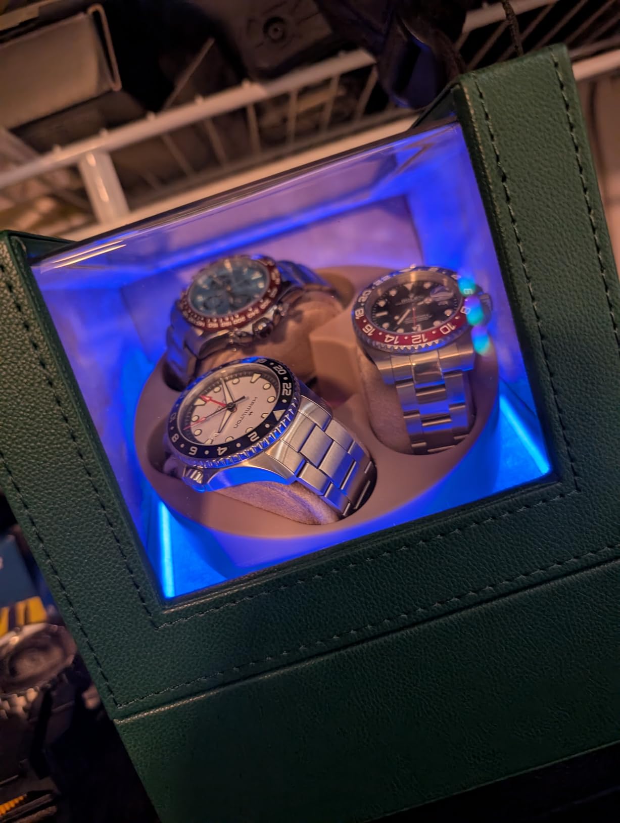 Watch Winder for Automatic Watches, Automatic Watch Winder with LED Light, Rotating Watch Case with Japanese Quiet Motor, 4 Rotation Modes, USB Type C customer photo 1