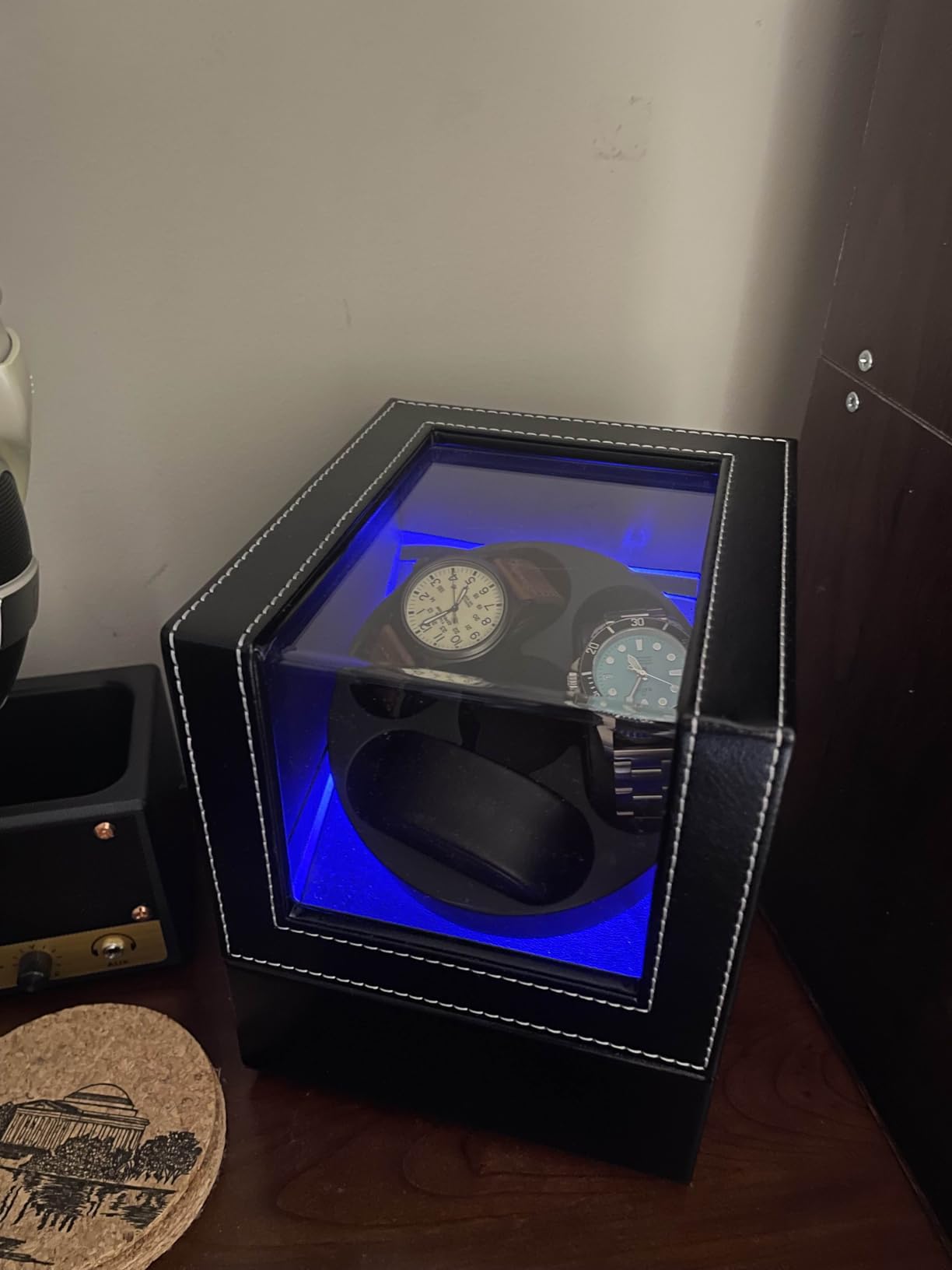 Watch Winder for Automatic Watches, Automatic Watch Winder with LED Light, Rotating Watch Case with Japanese Quiet Motor, 4 Rotation Modes, USB Type C customer photo 2