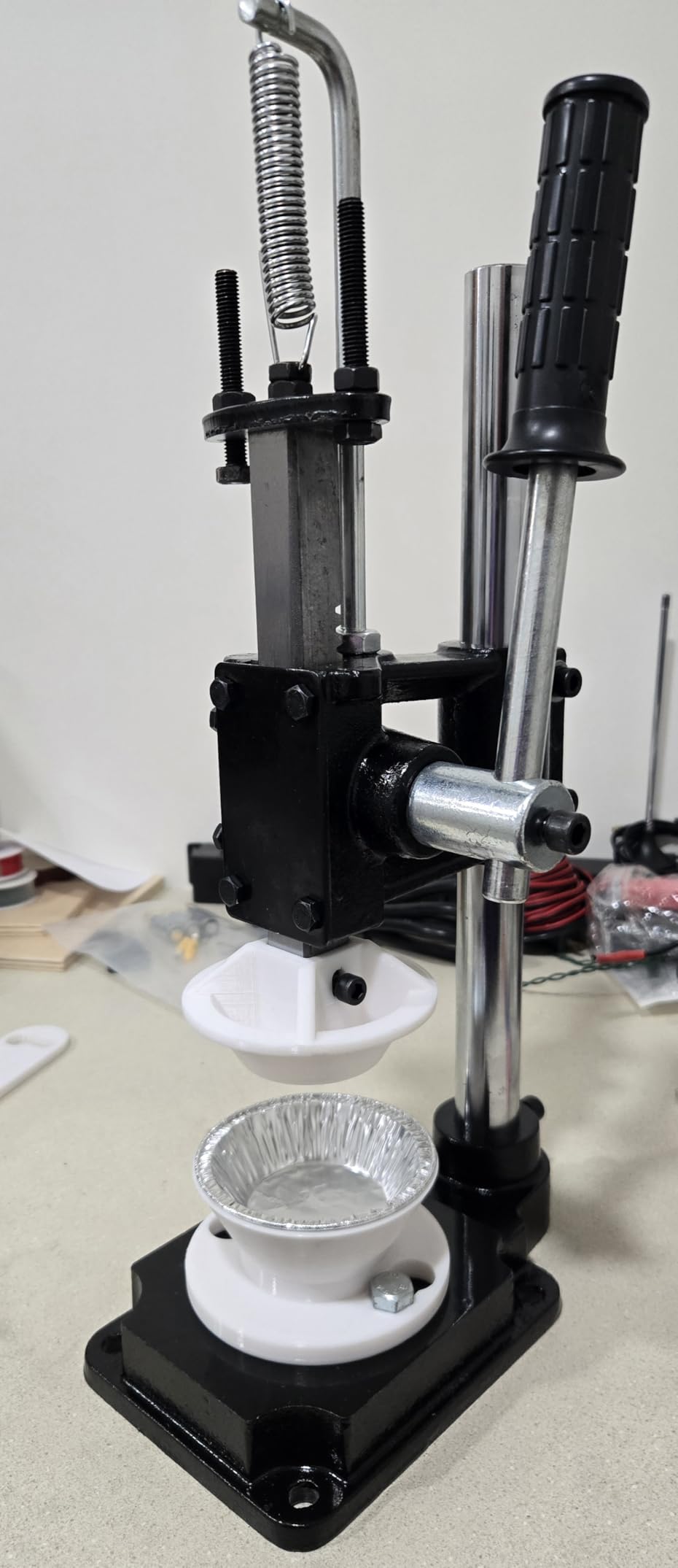 Leather Hole Puncher Hand Punching Machine Manual Press Puncher Punch Tools for DIY Leather Craft Punching Holes with Drill Chuck (B - Square Head) customer photo 1