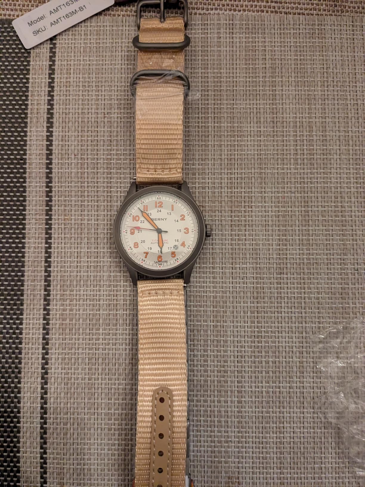 BERNY Automatic Titanium Watch for Men 10ATM Waterproof Men's Field Watch Super Luminous Male Analog Mechanical Military Wrist Watch AR Sapphire Crystal Date Calender Birthday Present customer photo 1