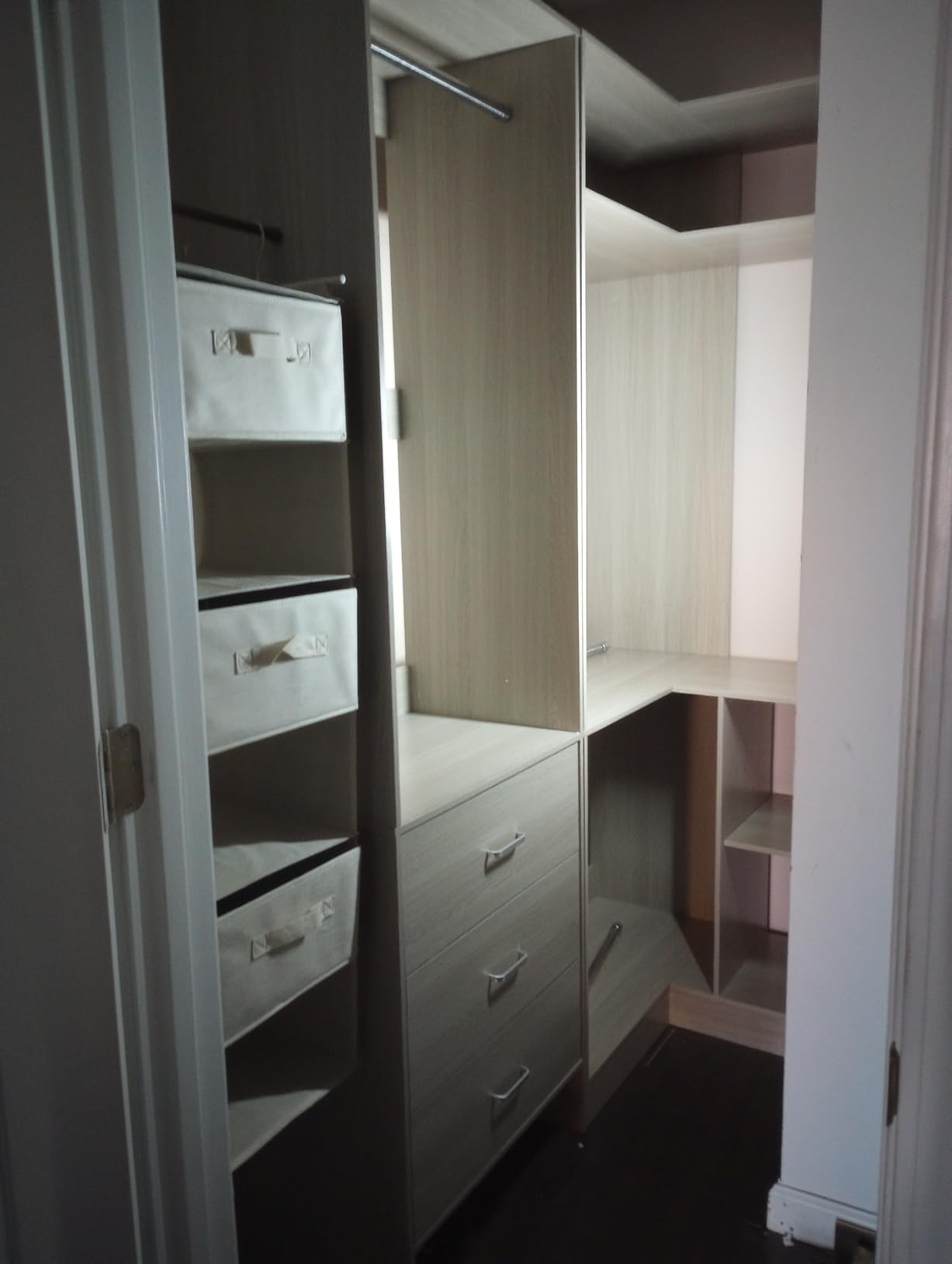 Aheaplus Closet System with 3 Drawers, 2 Hanging Rods & Corner Tower, Corner Closet System with Hanging, L-Shaped Walk-In Wardrobe Organizer, 1300+ lbs Capacity, Set of 2, White customer photo 2