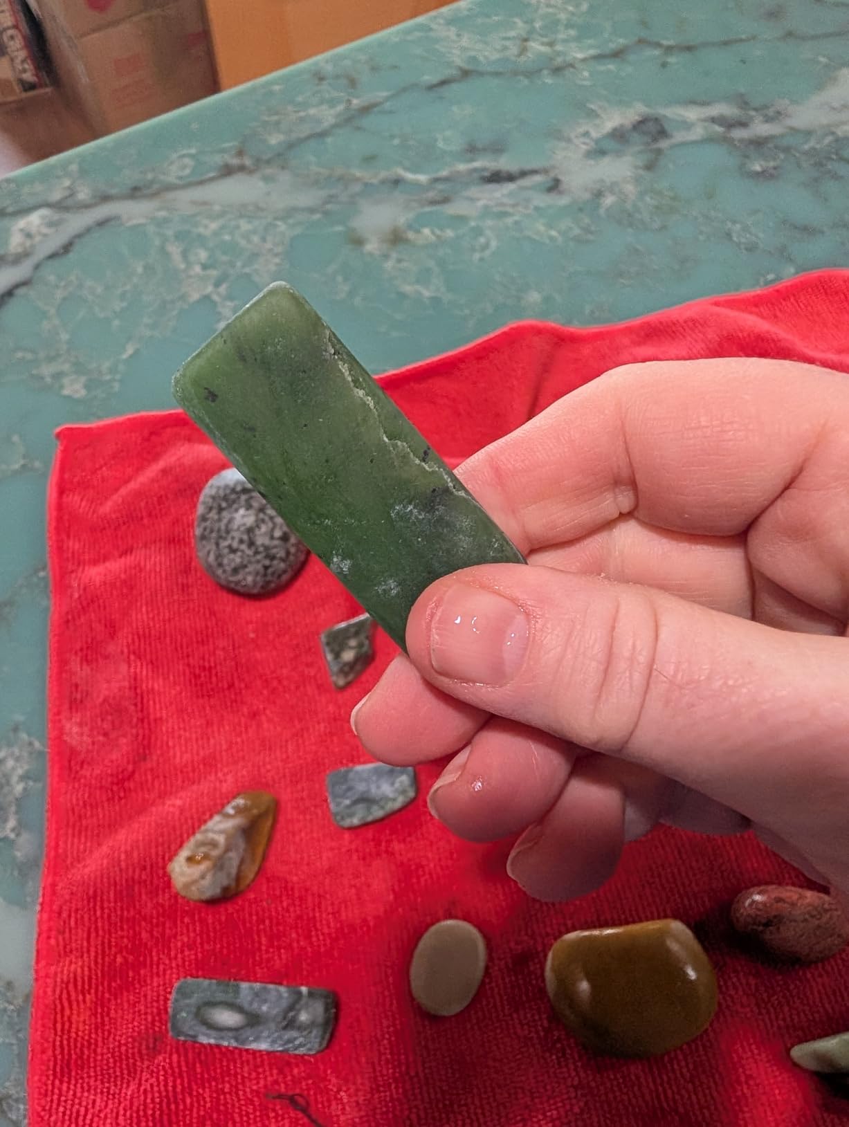 Professional Rock Tumbler Kit - 4LB Large Capacity Barrel with Brushless Motor & Heavy Metal Base, Adjustable Speed & 9-Day Timer, Includes All Accessories, Rock Polisher for Adults & Collectors customer photo 1