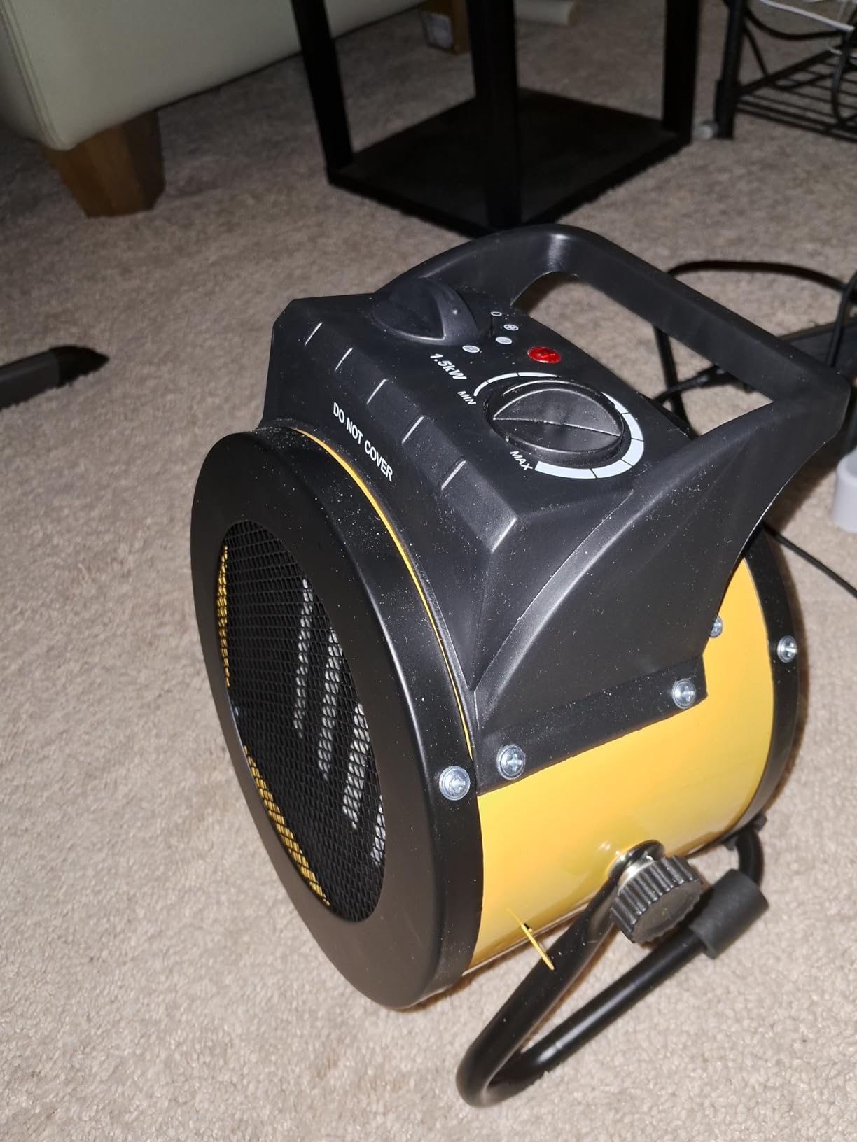 Greenhouse Heater with Thermostat, Outdoor Heaters for Patio, 3 Modes for PTC Ceramic Fast Heating, Overheat Protection, IPX4 Waterproof for Greenhouse, Grow Tents, Patio, Black-Yellow customer photo 1