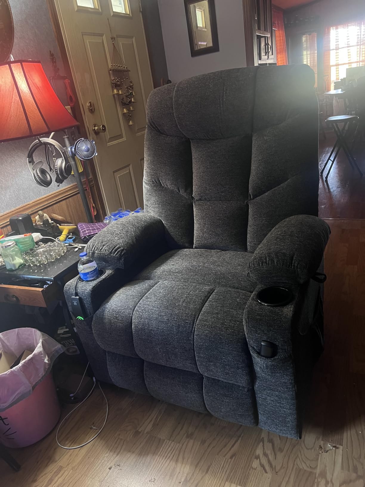 MCombo Power Lift Recliner Chair with Extended Footrest for Elderly People, Fabric 7283 (Brown, Large) customer photo 2